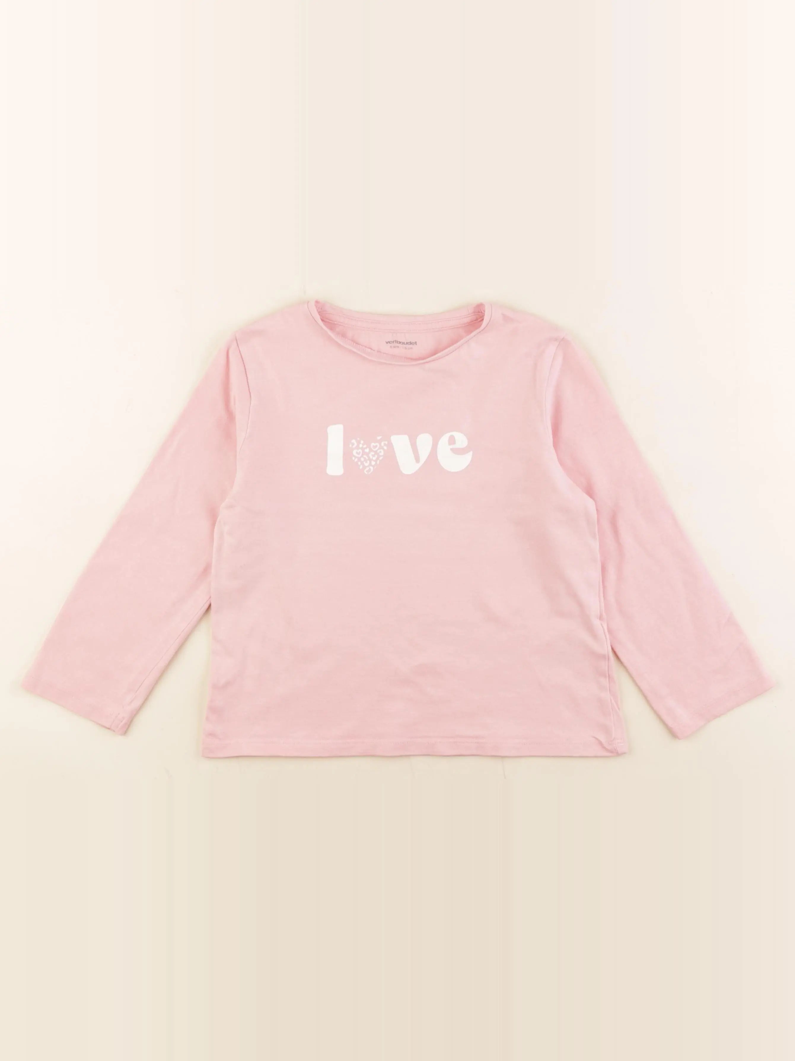 Vertbaudet - tee-shirt rose - 6 ans