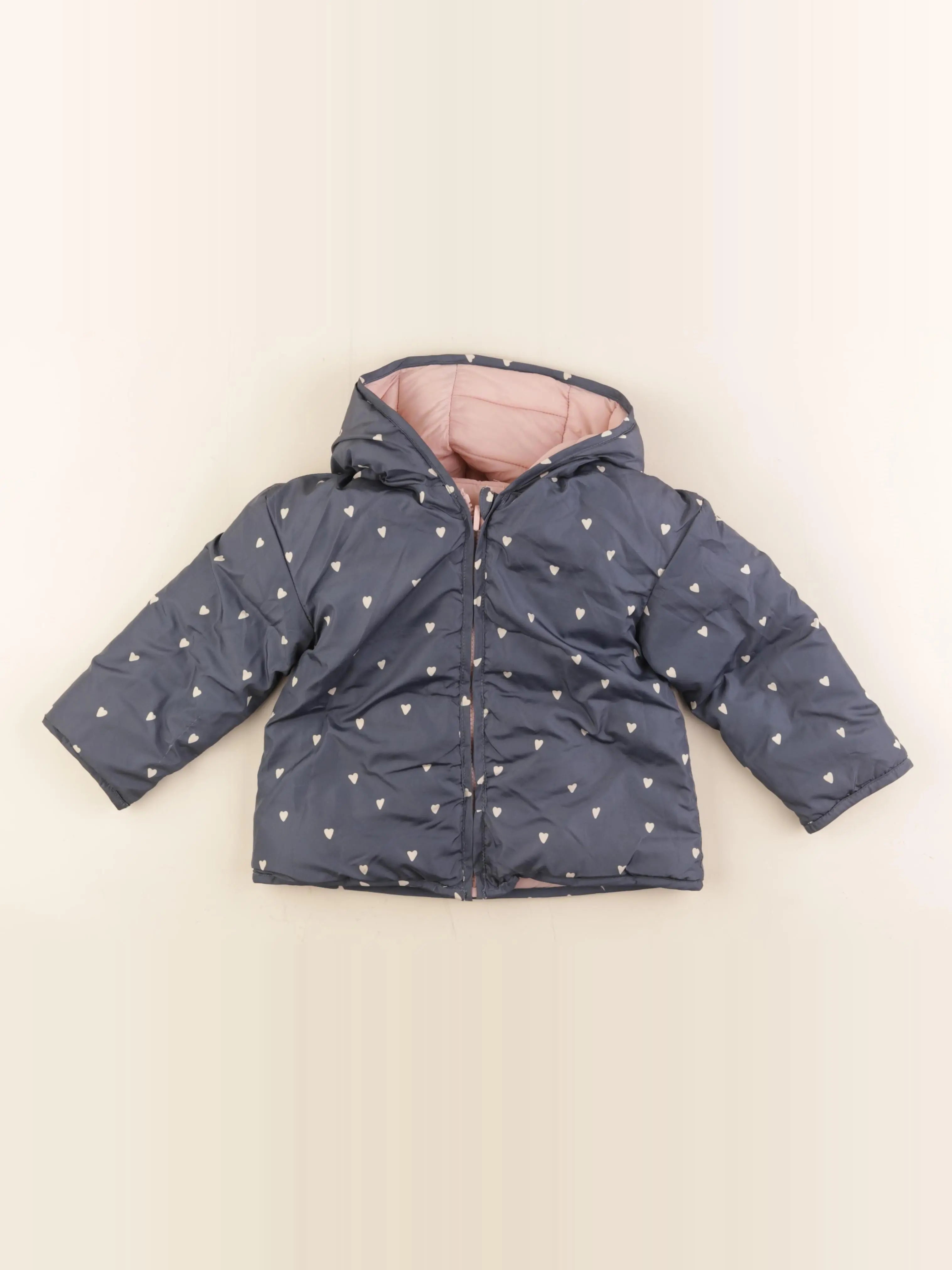 Vertbaudet - doudoune réversible bleu, rose - 36 mois