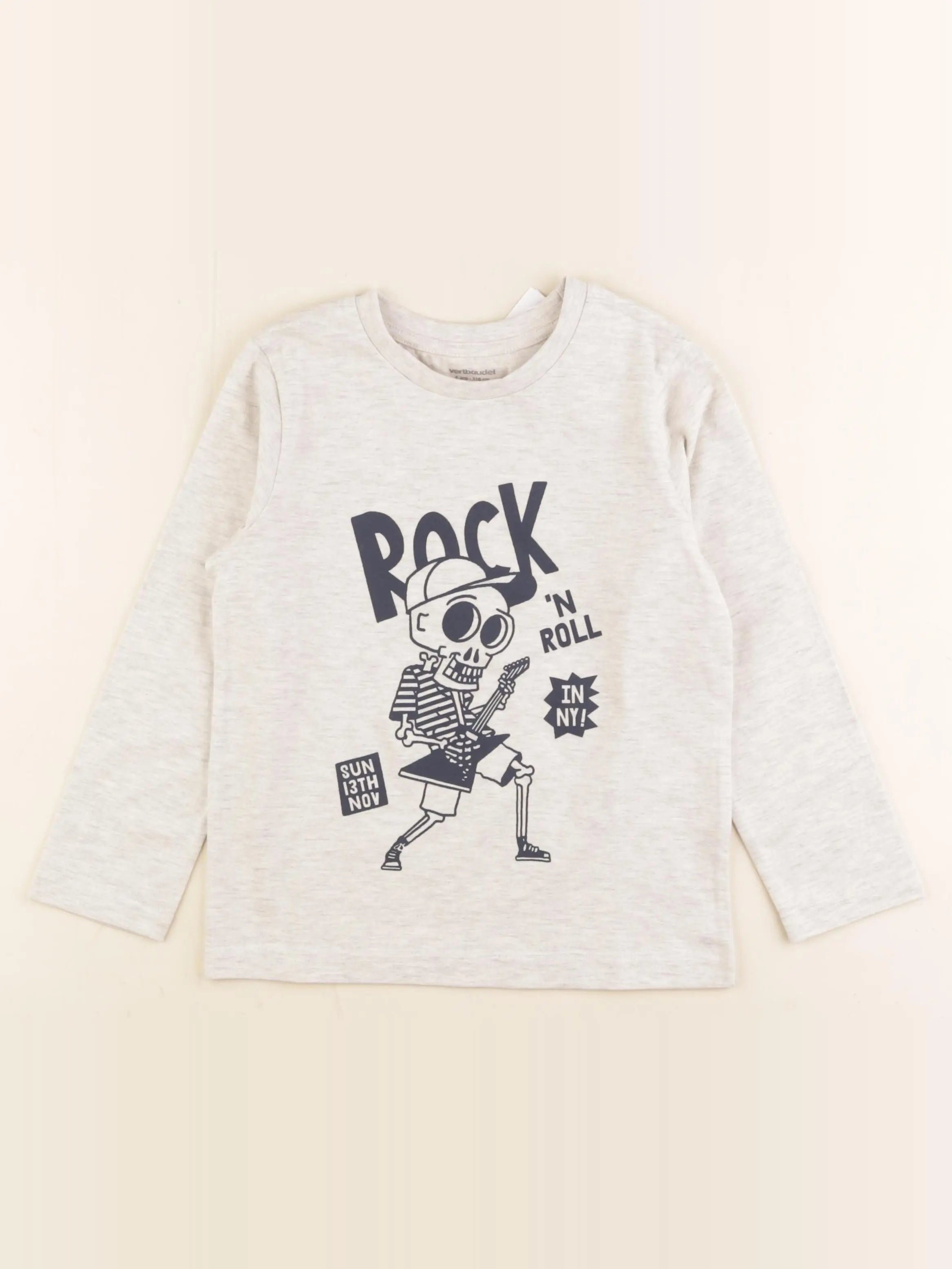 Vertbaudet - tee-shirt gris - 6 ans