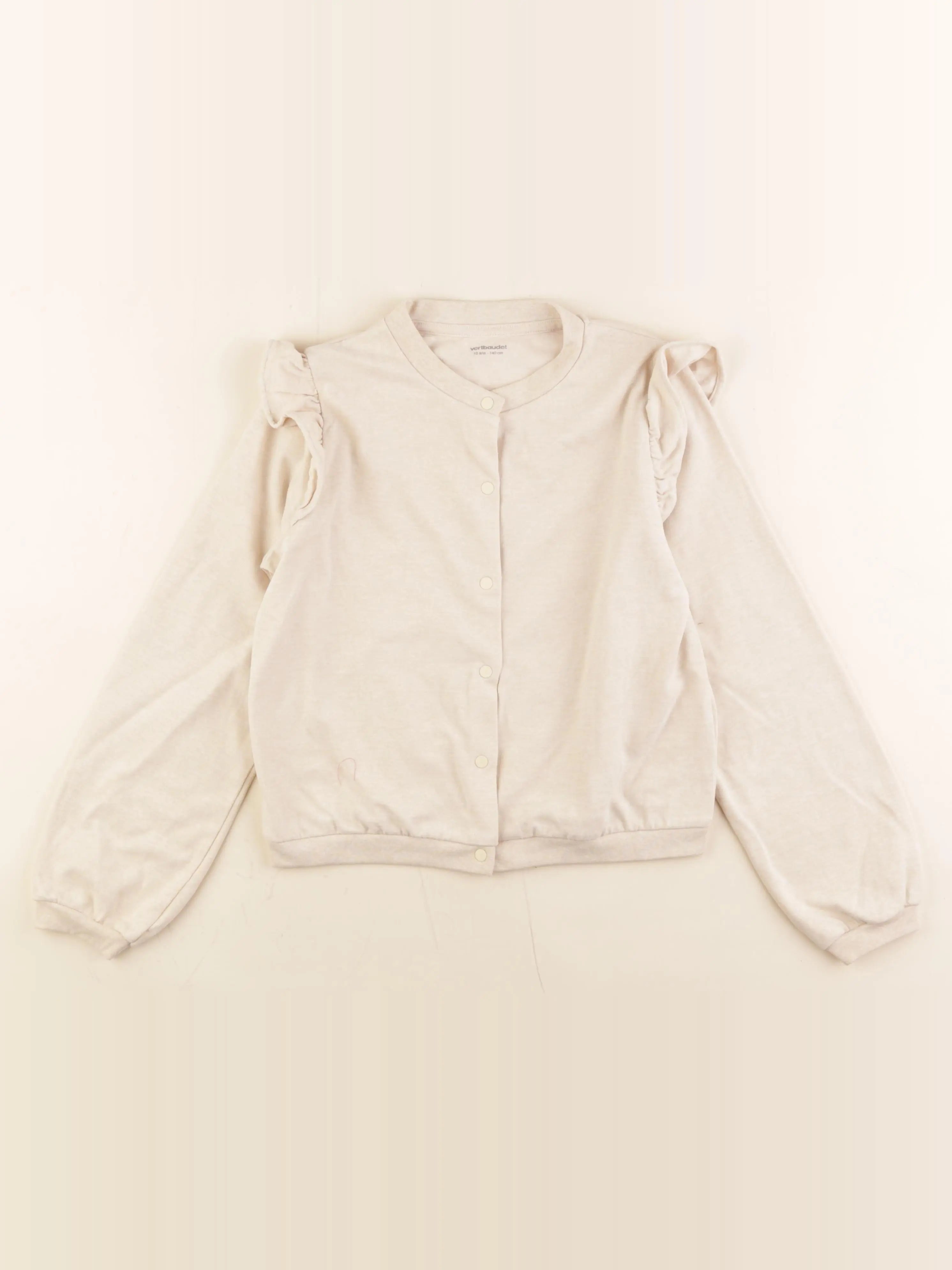 Vertbaudet - sweat beige - 10 ans