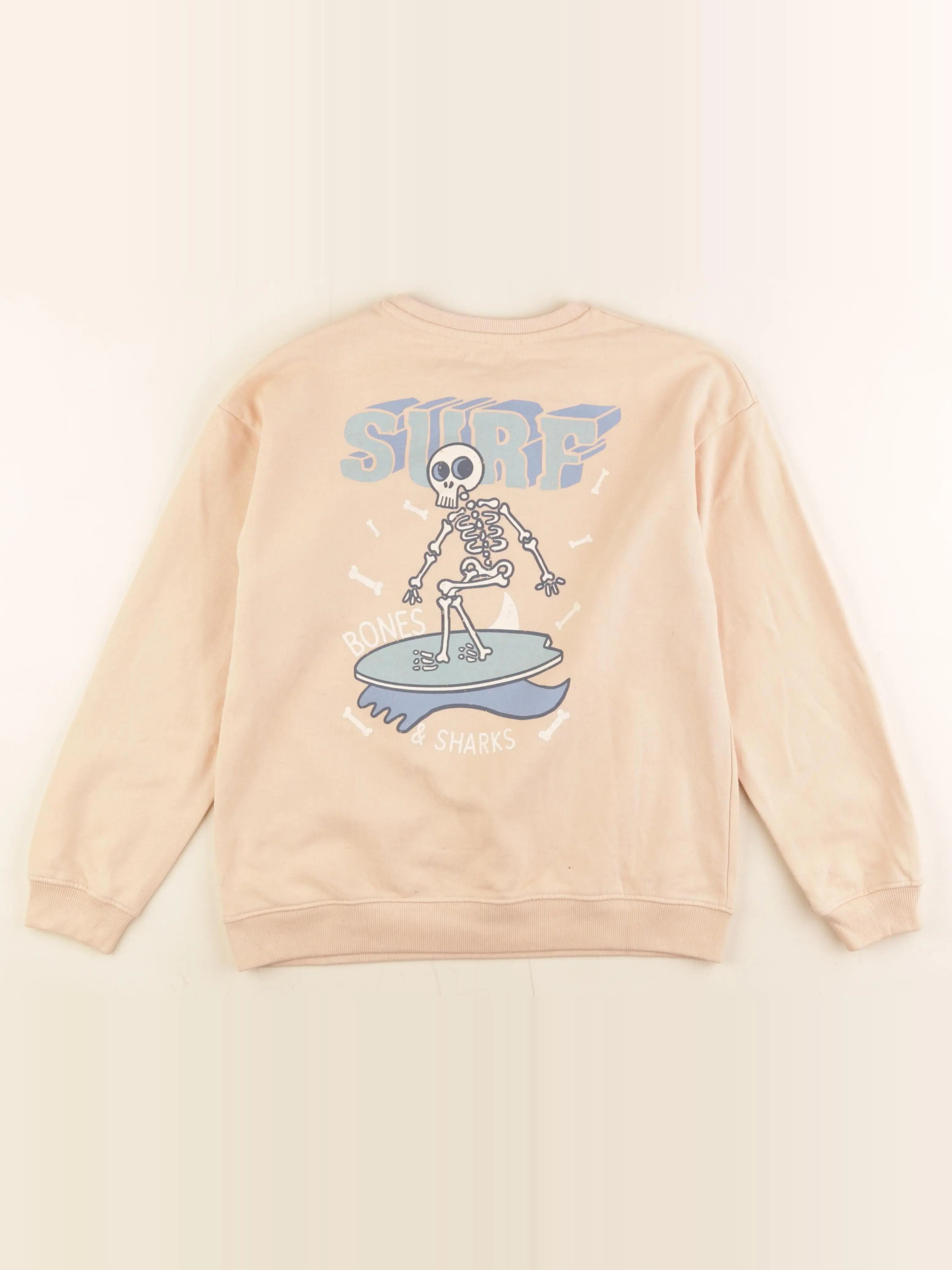 Vertbaudet - sweat imprimé au dos orange - 12 ans