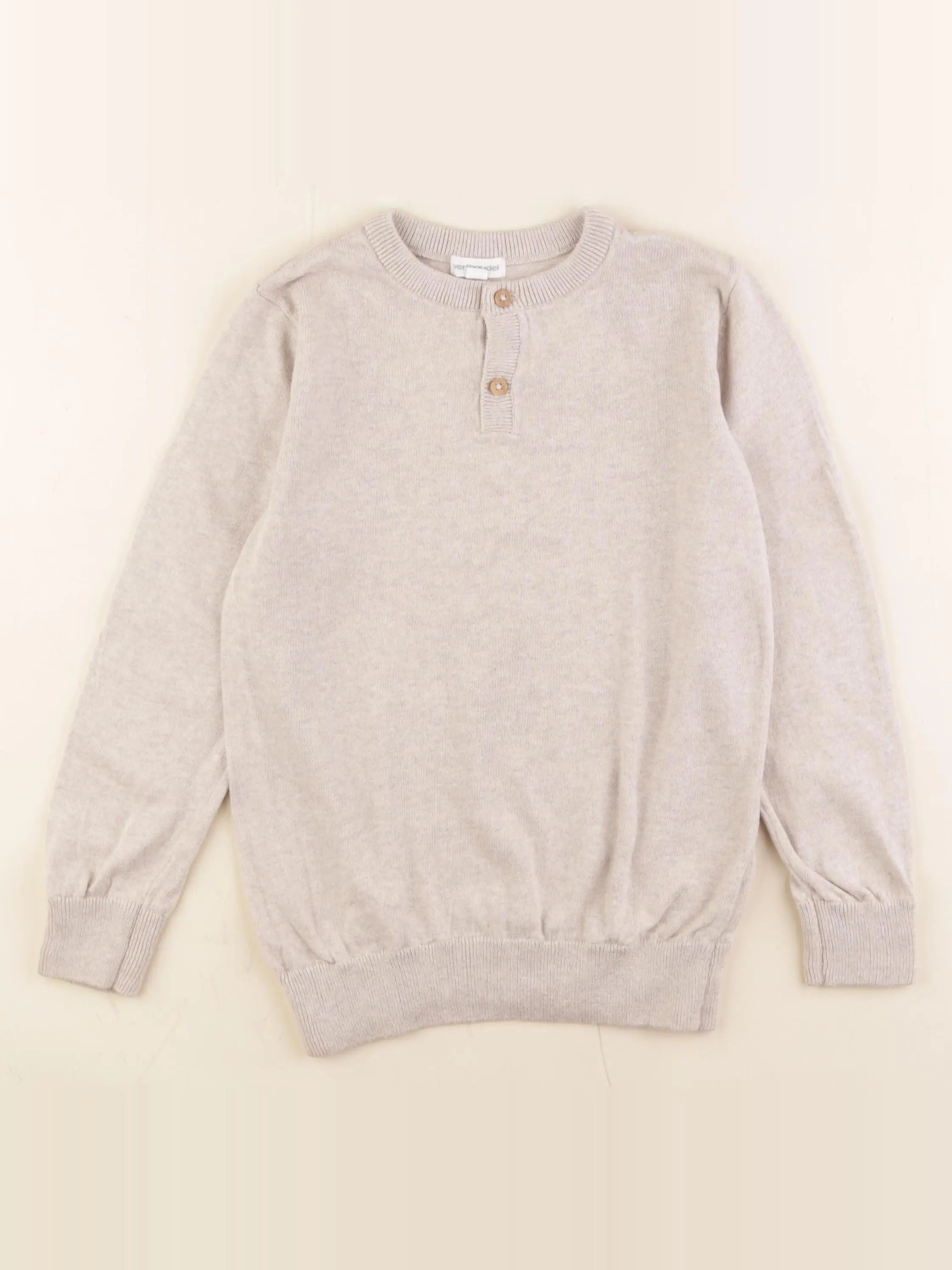 Vertbaudet - pull beige - 8 ans