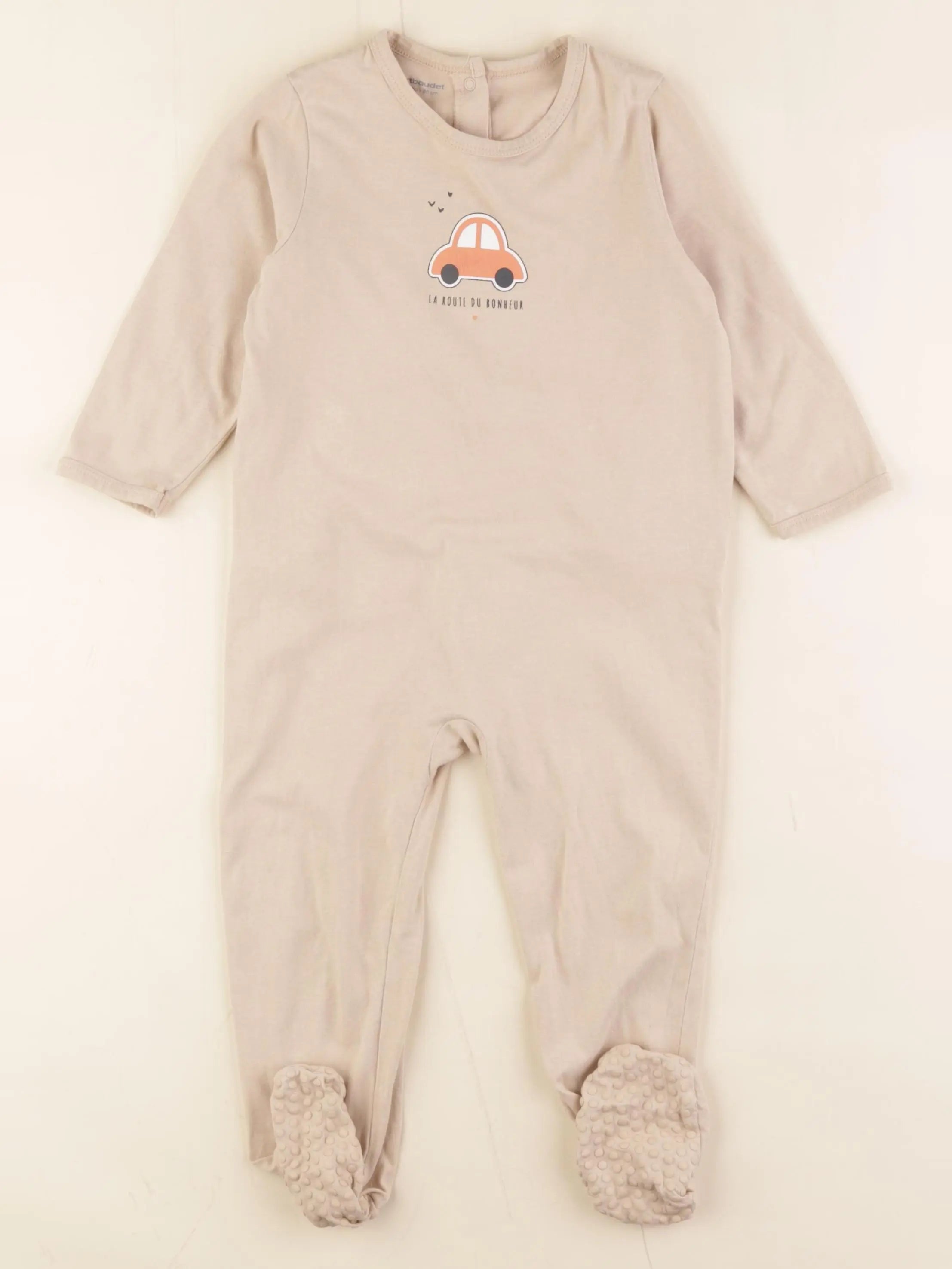 Vertbaudet - pyjama coton beige - 24 mois