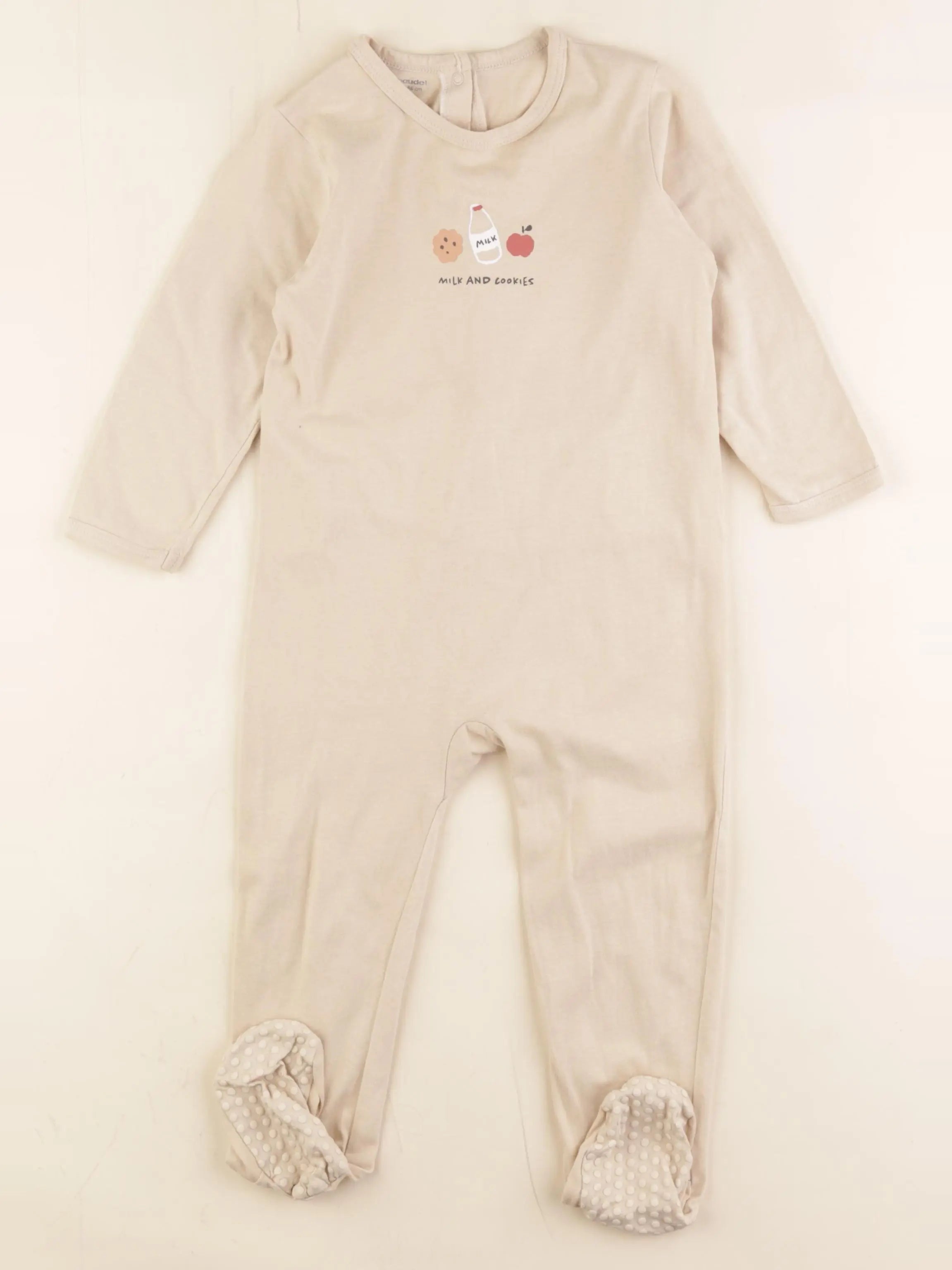 Vertbaudet - pyjama coton beige - 24 mois