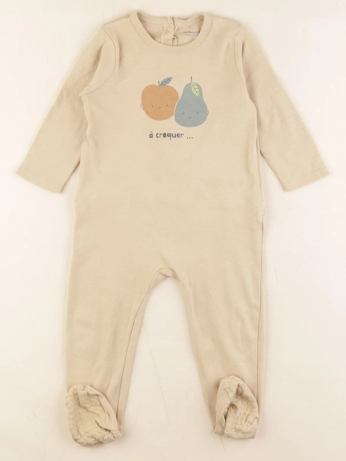 Vertbaudet - pyjama coton beige - 24 mois