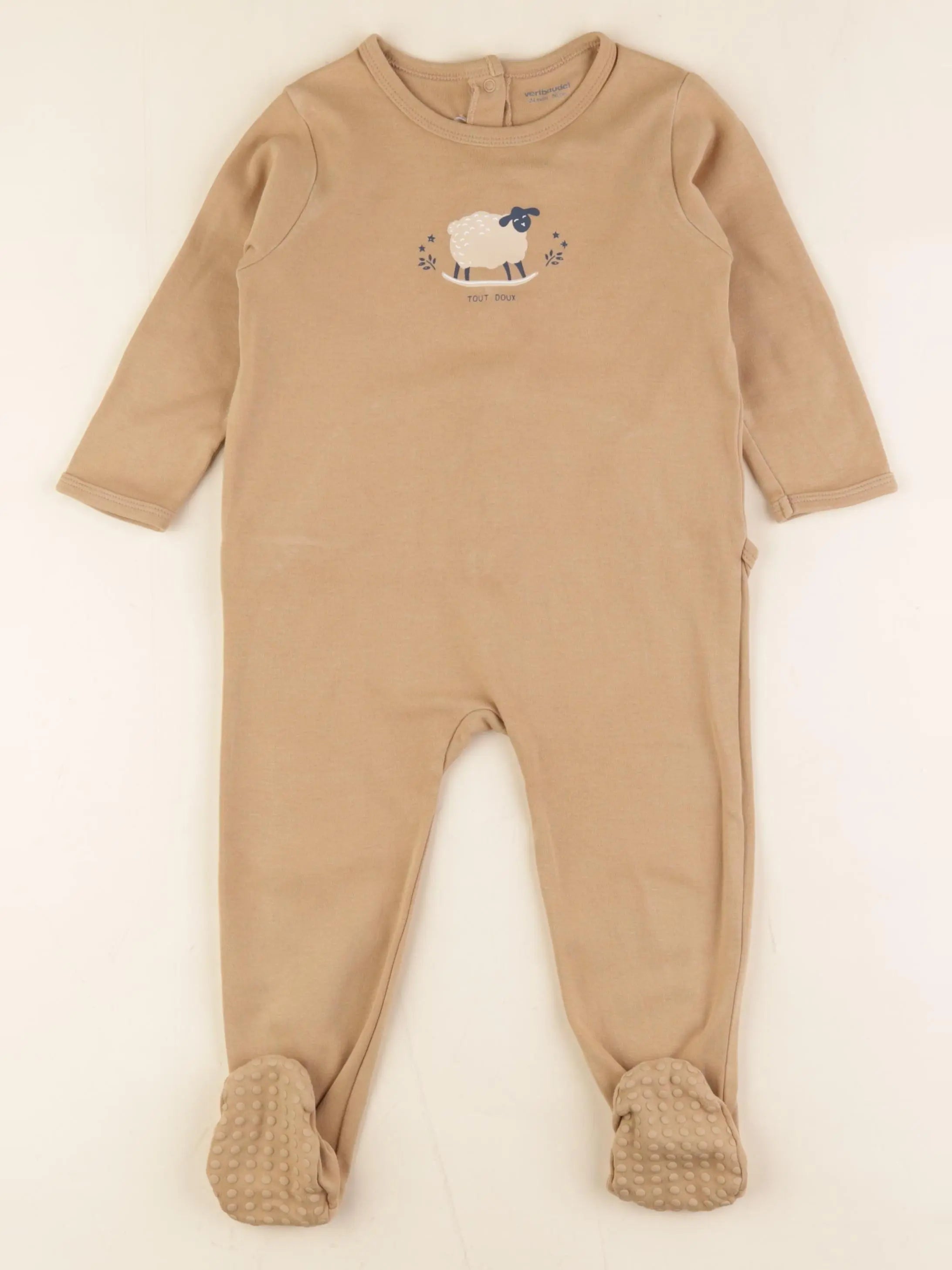 Vertbaudet - pyjama coton marron - 24 mois
