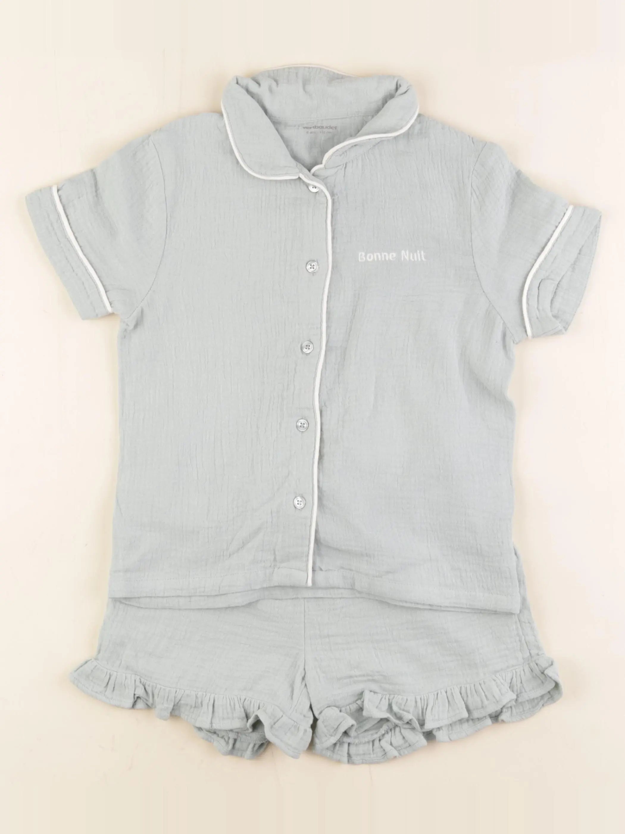 Vertbaudet - pyjama coton vert - 6 ans