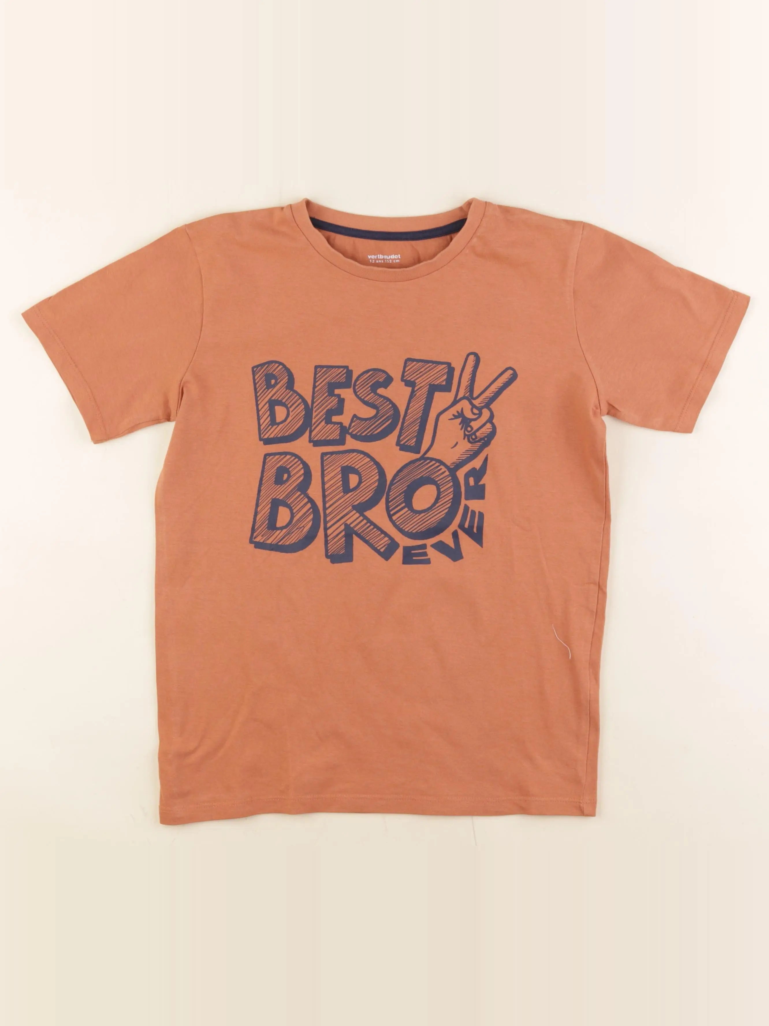 Vertbaudet - tee-shirt marron - 12 ans