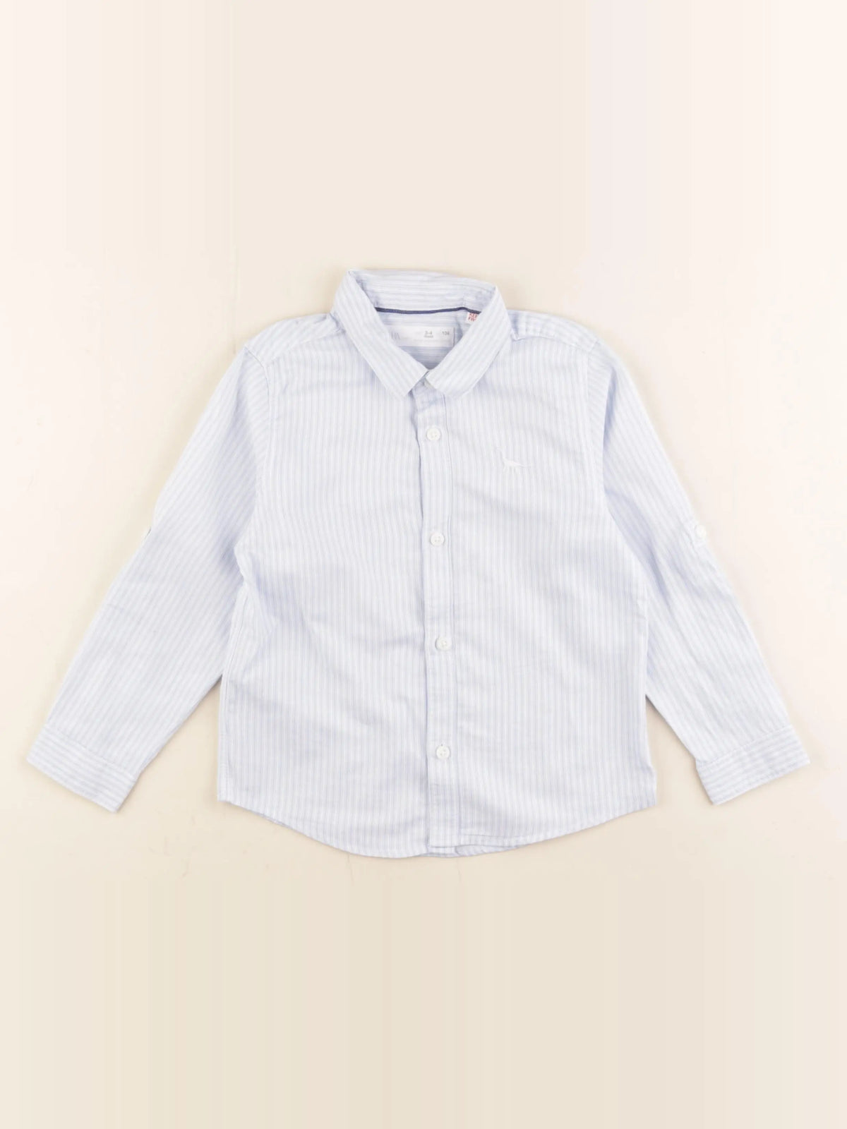 Zara - chemise blanc, bleu - 3/4 ans