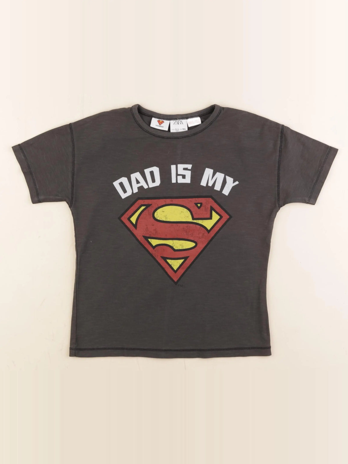 Zara - tee-shirt gris - 3/4 ans