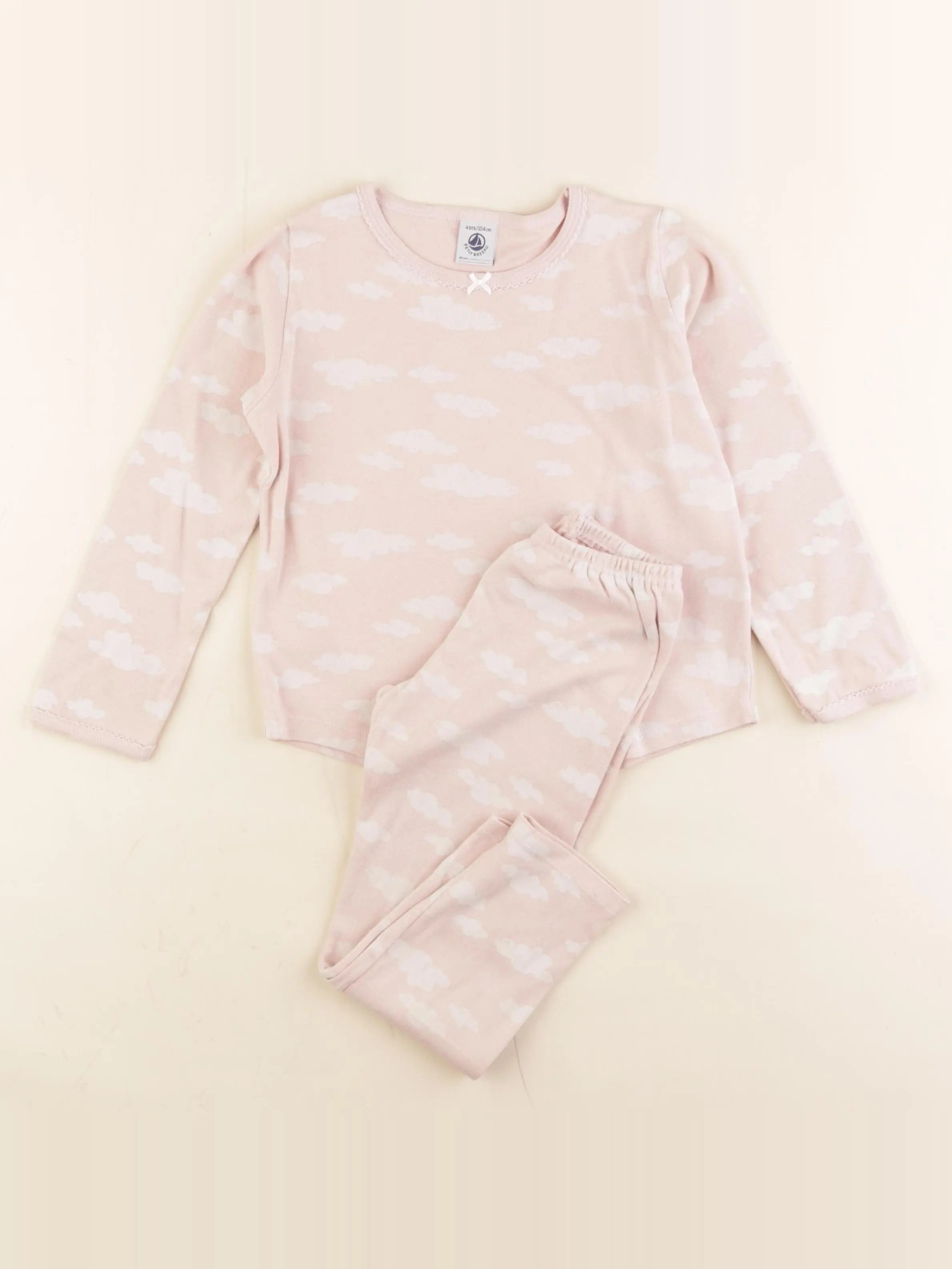 Petit Bateau - pyjama coton rose - 4 ans