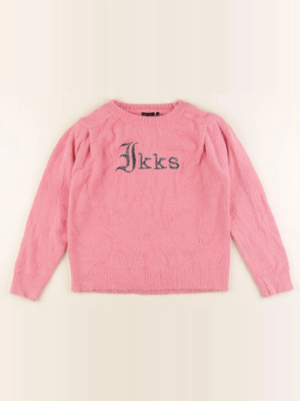 IKKS - pull rose, argent - 10 ans