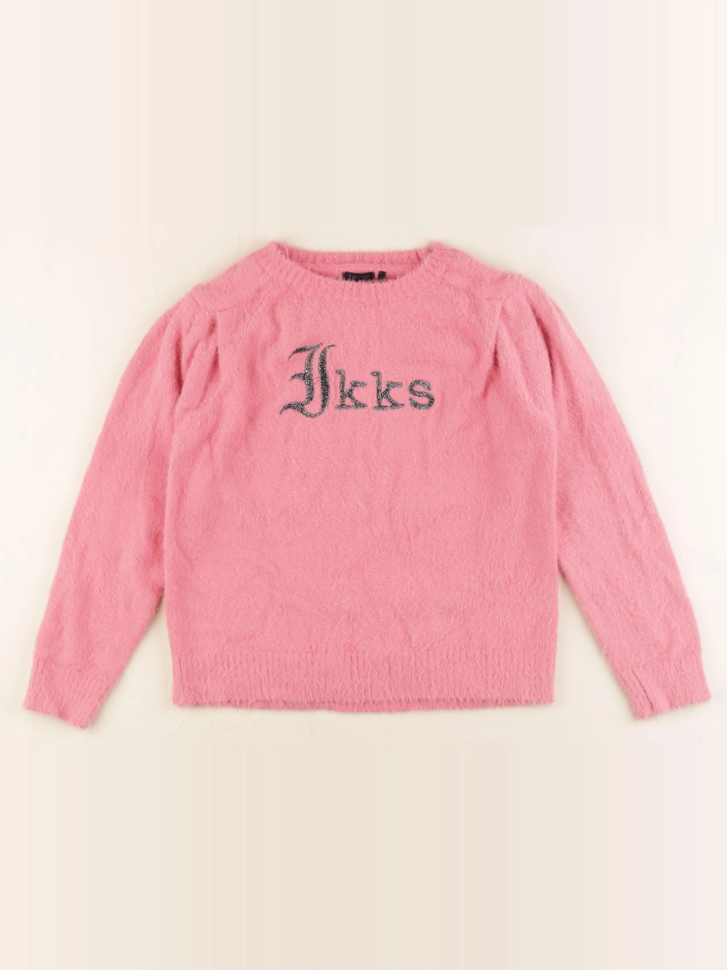 IKKS - pull rose, argent - 10 ans