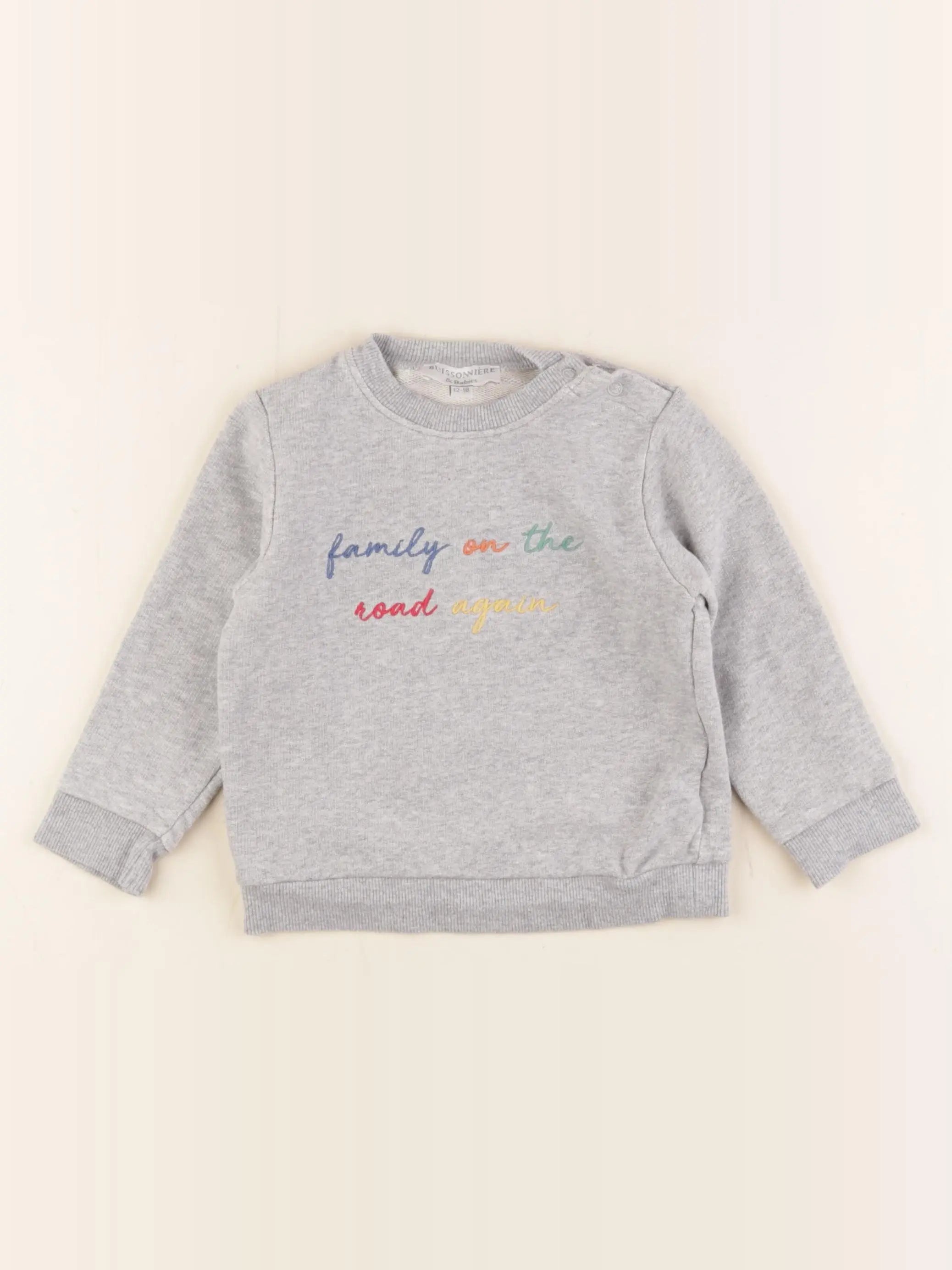 Buissonnière - sweat gris - 12/18 mois