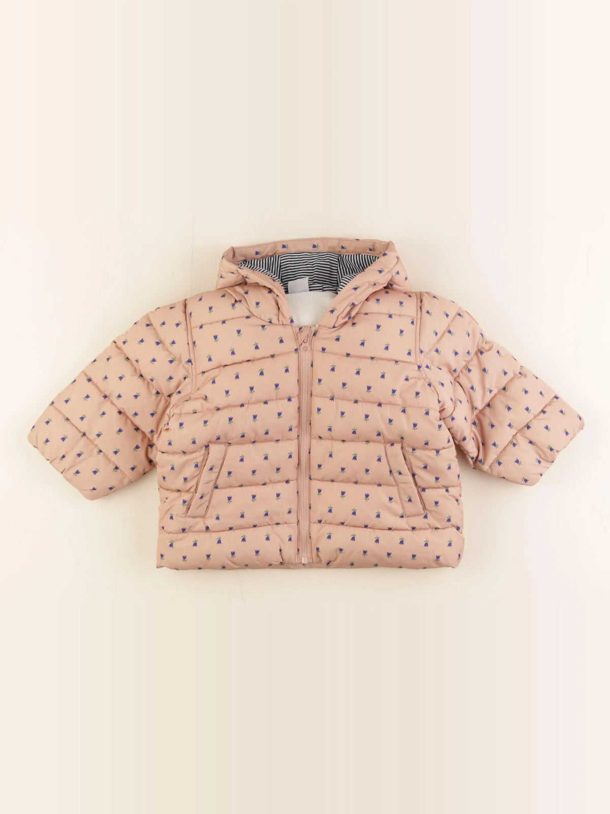 Petit Bateau - doudoune rose, bleu - 12 mois