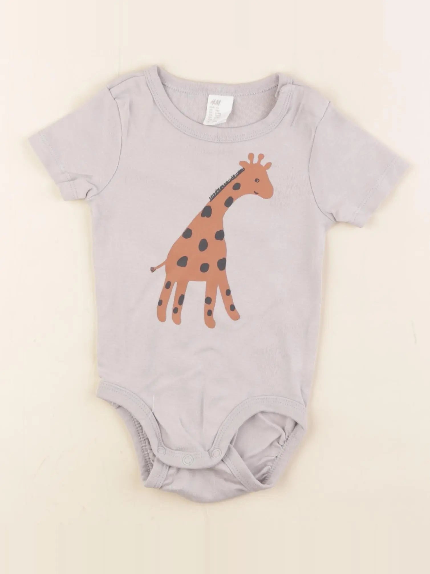 H&M - body gris - 6/9 mois