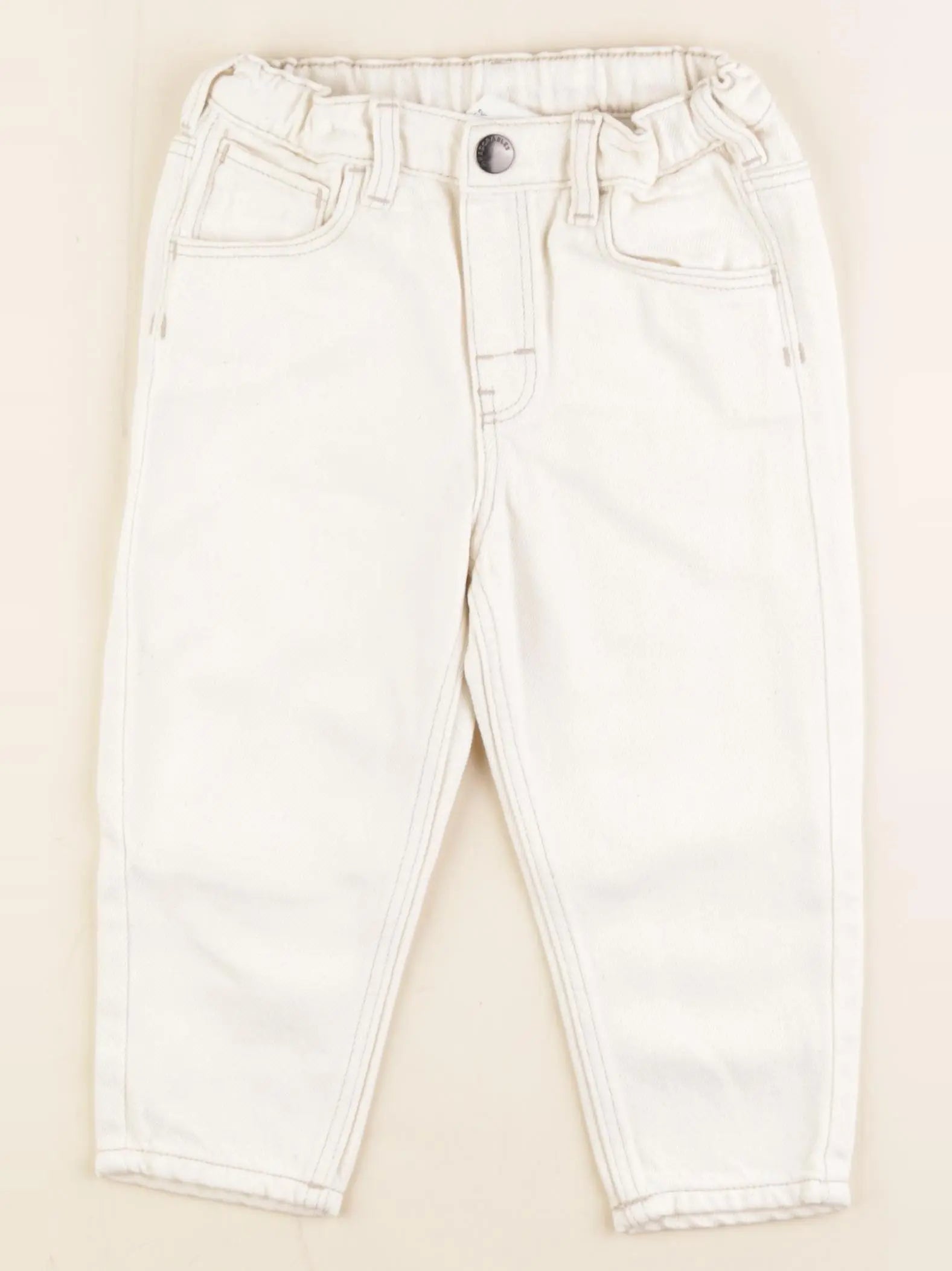 H&M - jean beige - 12/18 mois