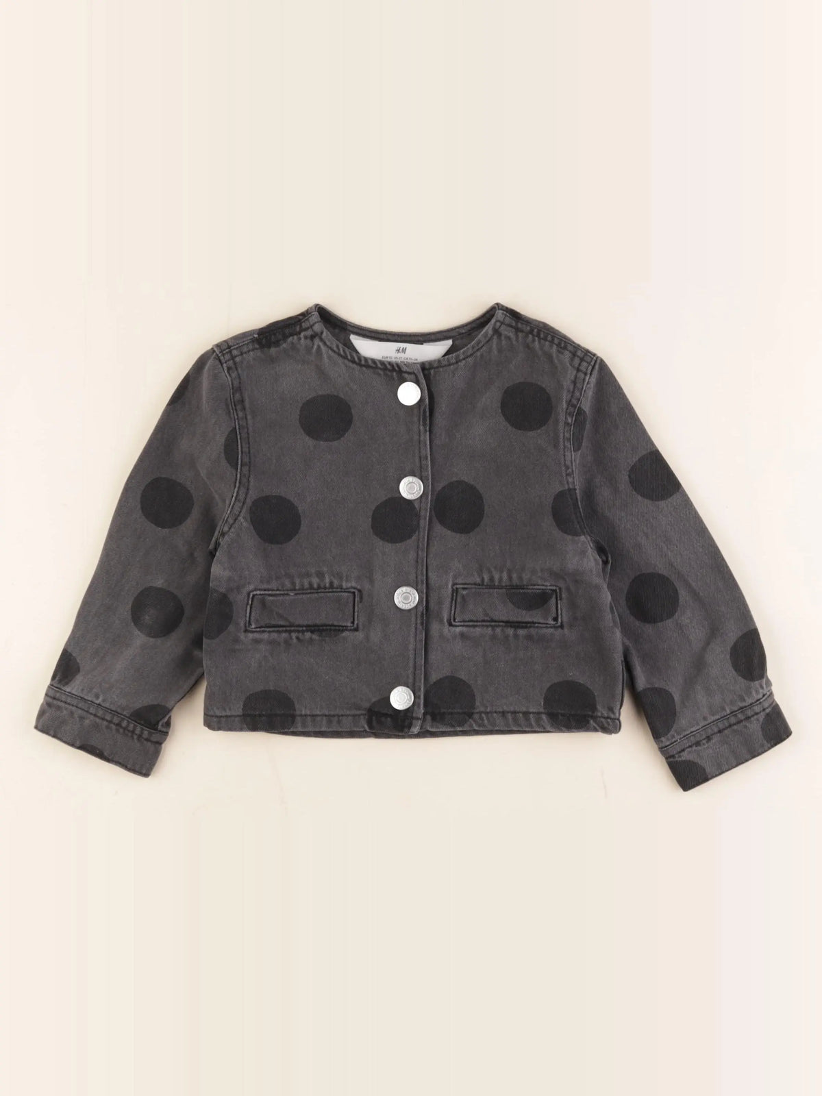 H&M - veste gris, noir - 18/24 mois