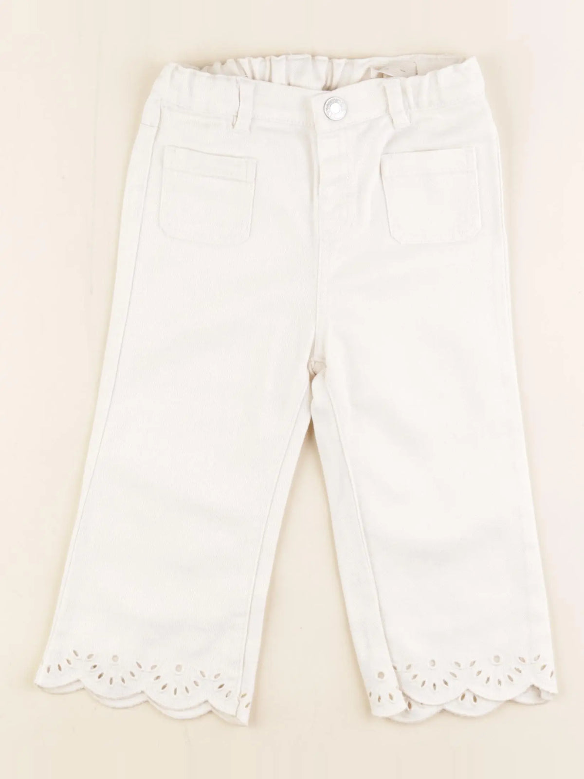 H&M - jean beige - 12/18 mois