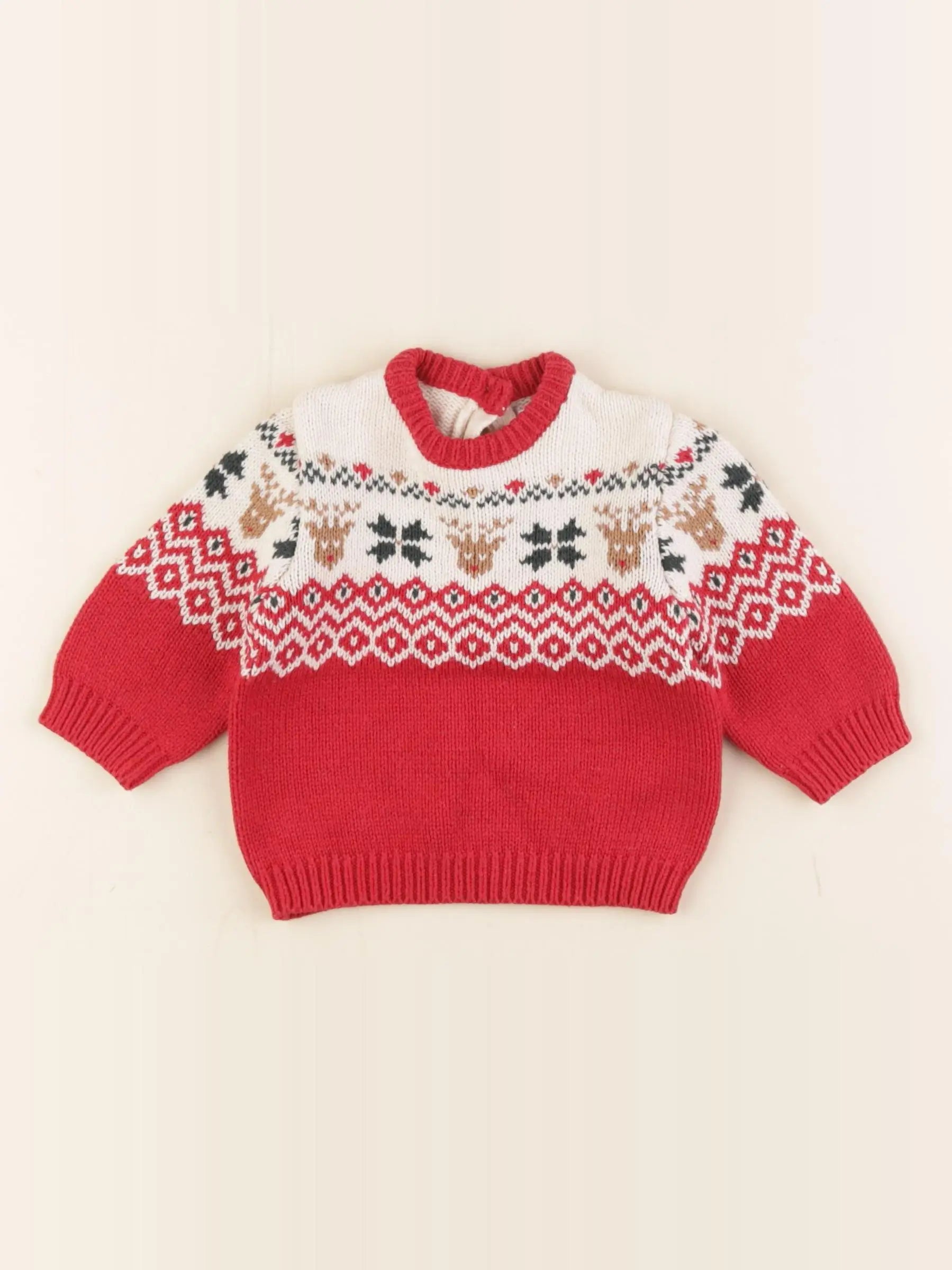 Vertbaudet - pull rouge - 3 mois