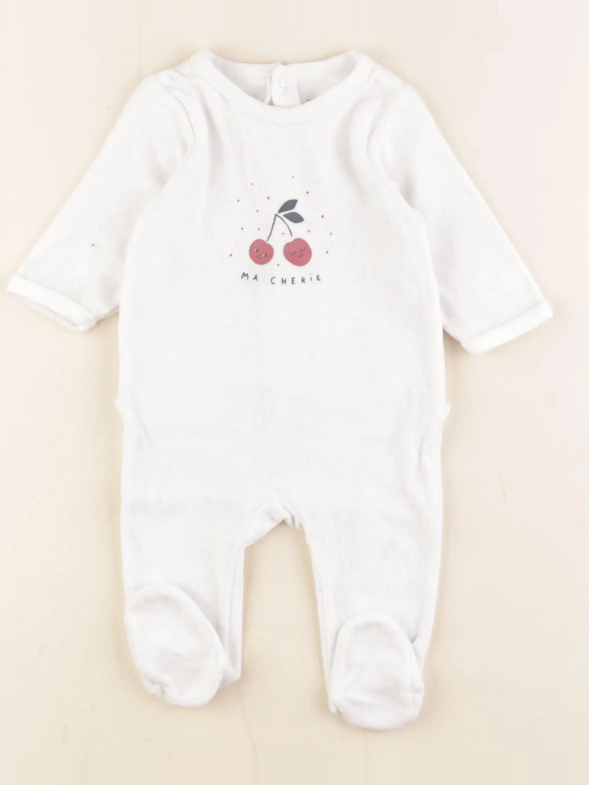 Vertbaudet - pyjama velours blanc - 3 mois