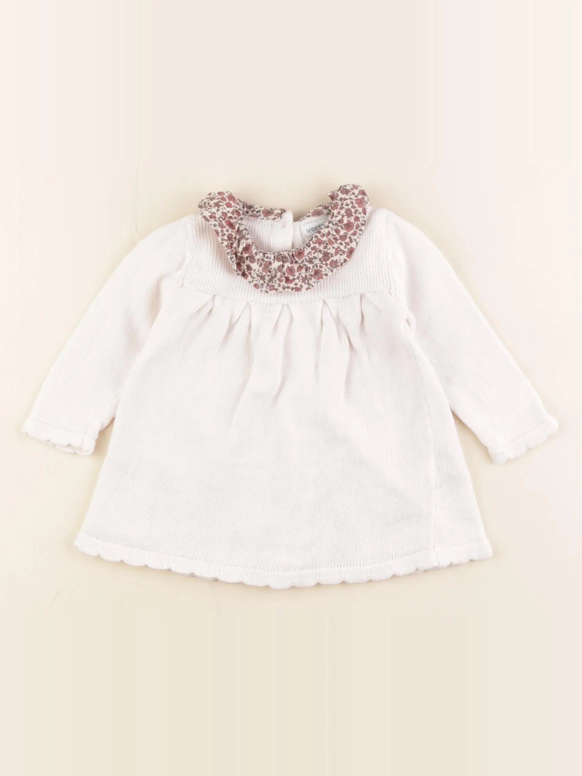 Vertbaudet - robe beige - 6 mois