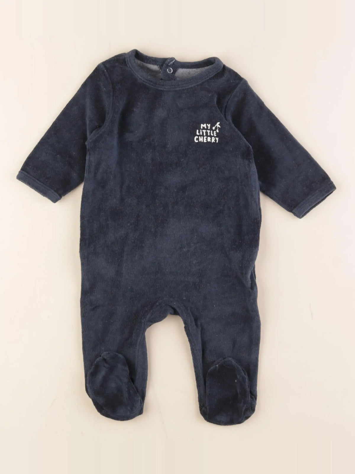 Vertbaudet - pyjama velours bleu - 3 mois