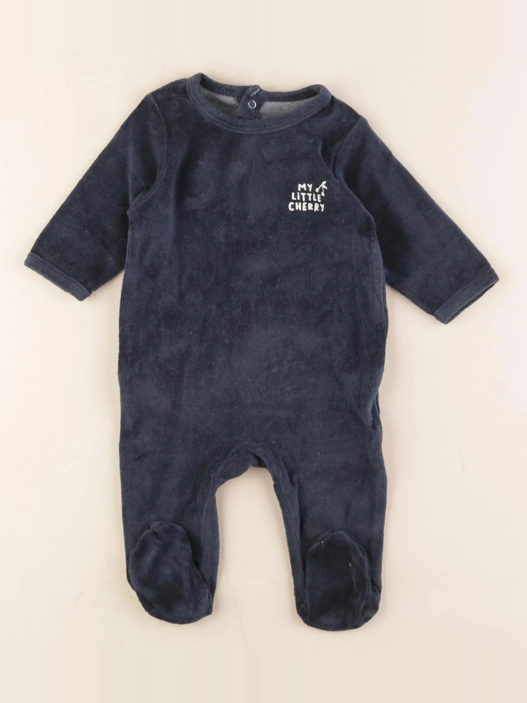 Vertbaudet - pyjama velours bleu - 3 mois