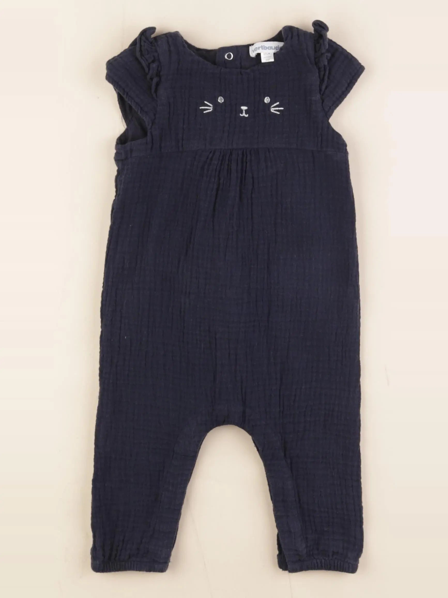 Vertbaudet - combinaison bleu - 6 mois