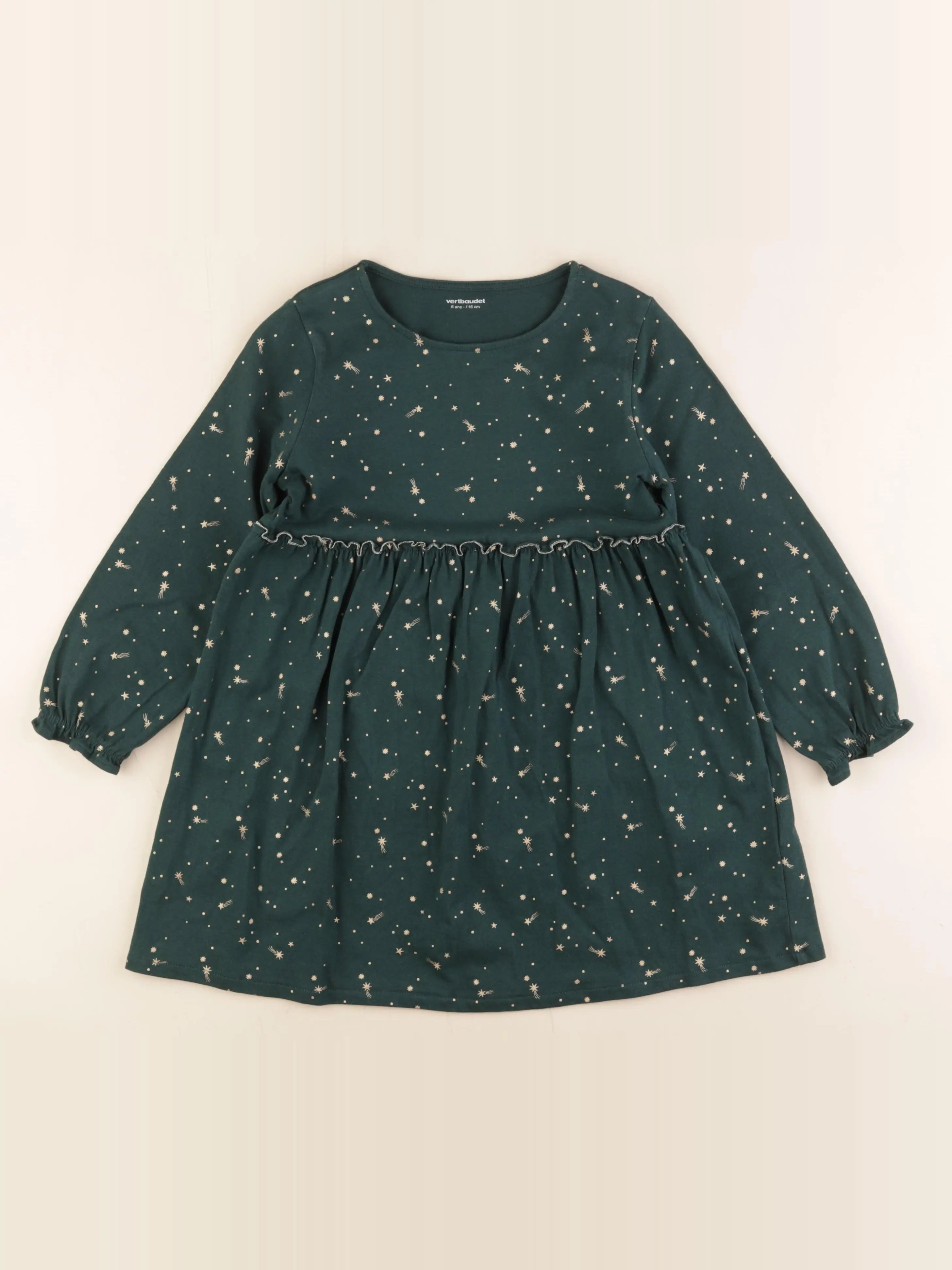 Vertbaudet - robe vert - 6 ans