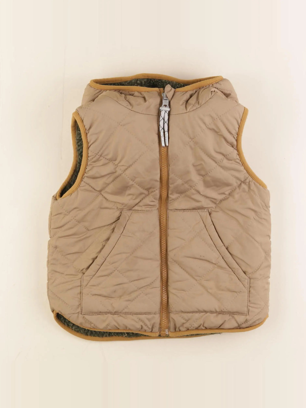 Liewood - doudoune réversible beige, vert - 4 ans