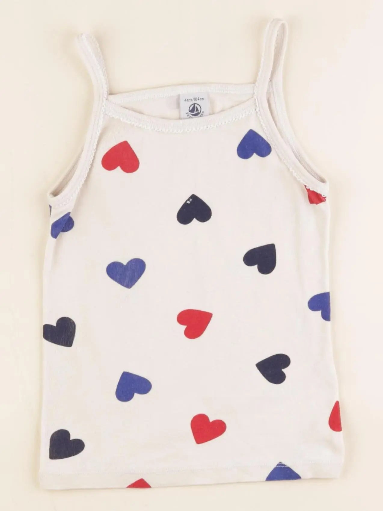 Petit Bateau - maillot de corps beige, bleu - 4 ans