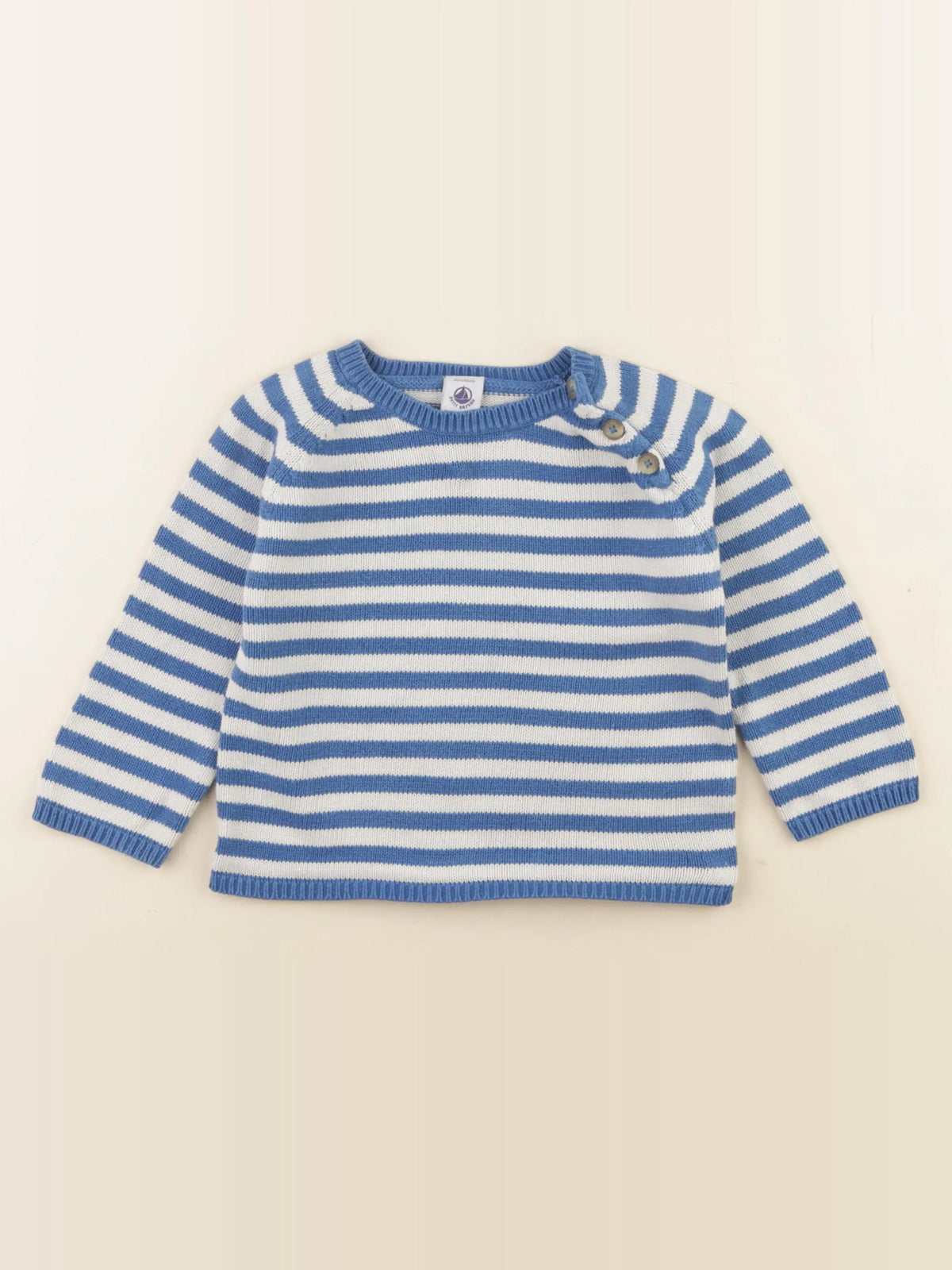 Petit Bateau - pull bleu - 24 mois