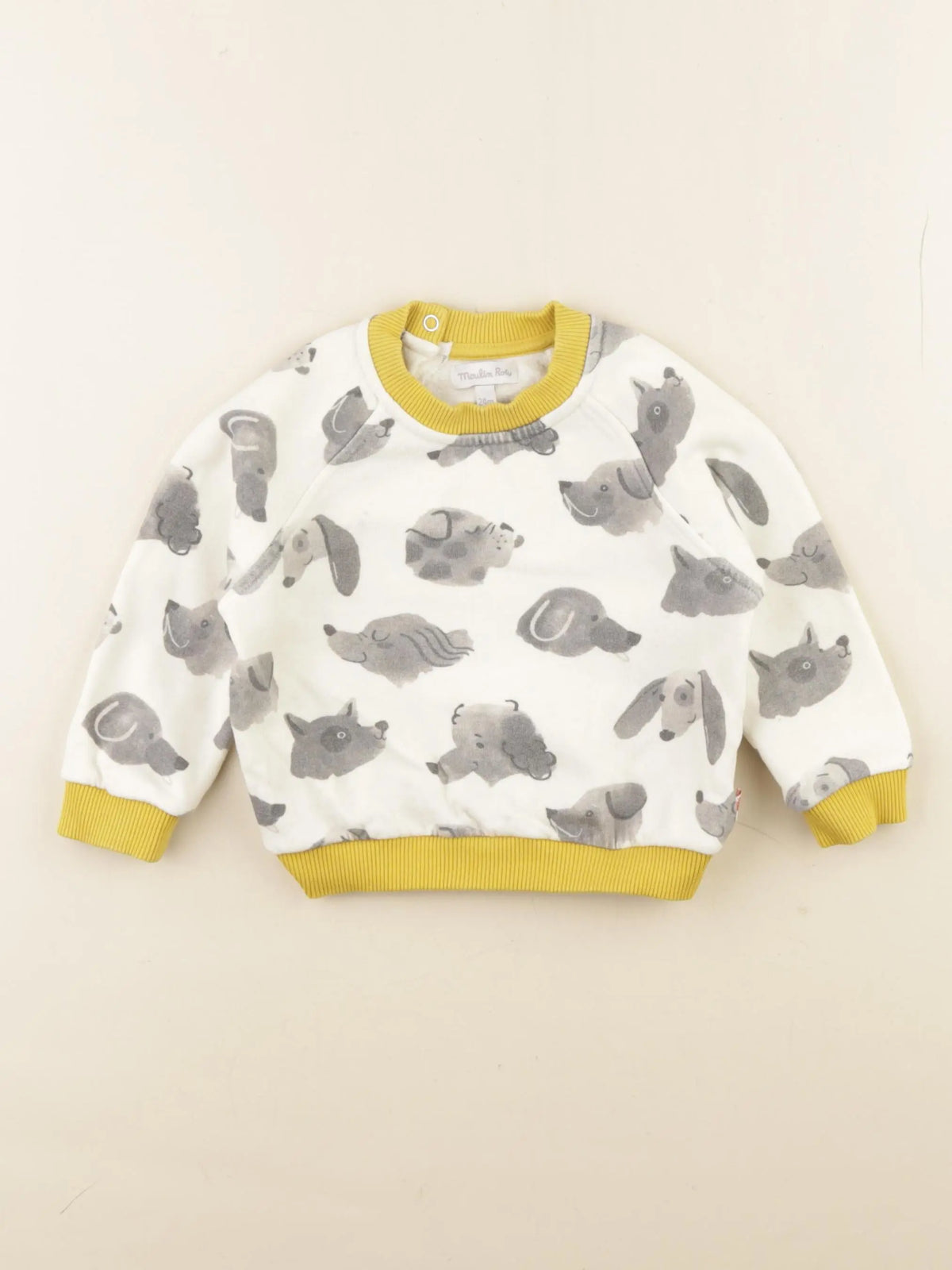 Moulin Roty - sweat beige, jaune - 2 ans