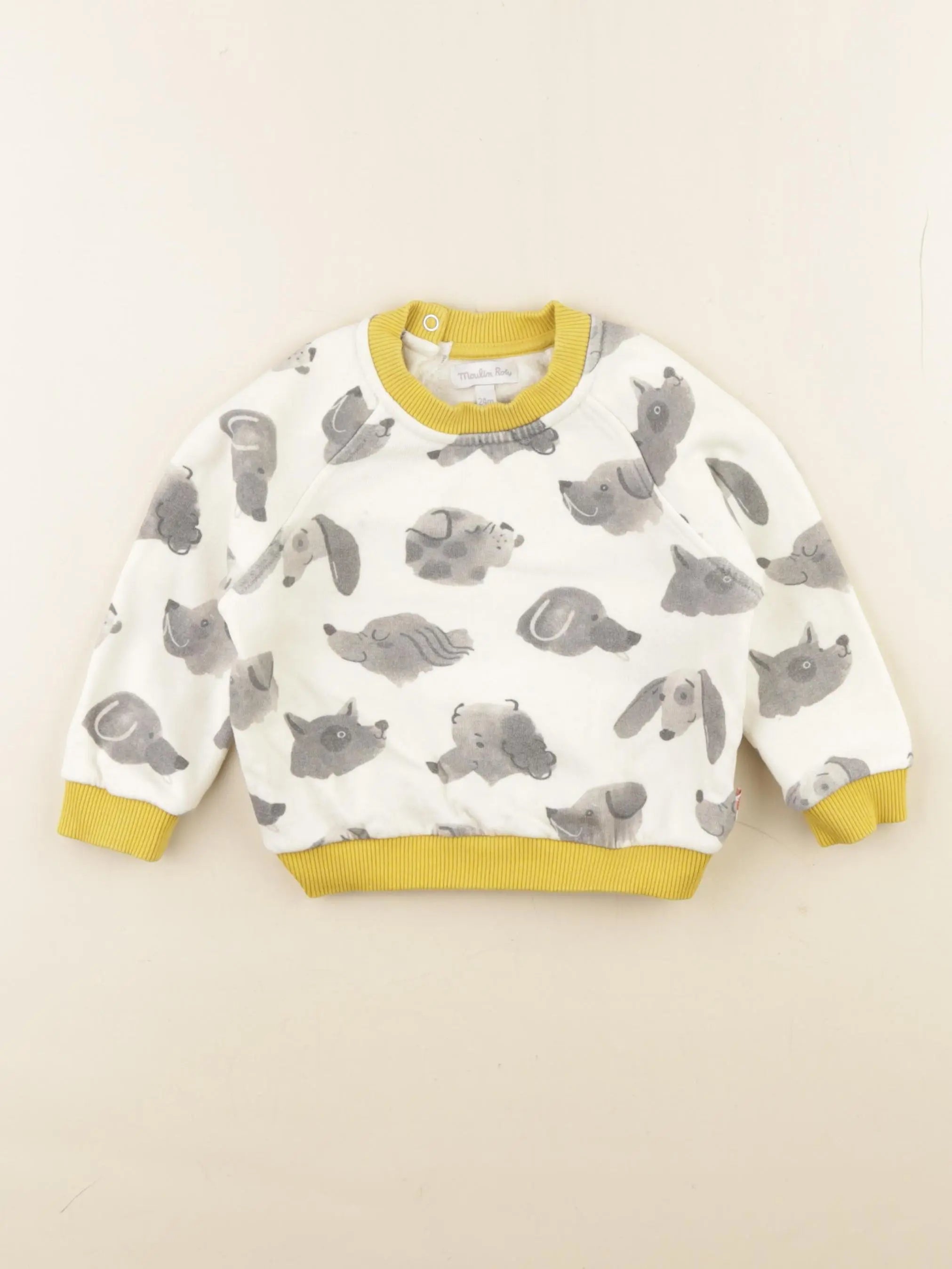 Moulin Roty - sweat beige, jaune - 2 ans