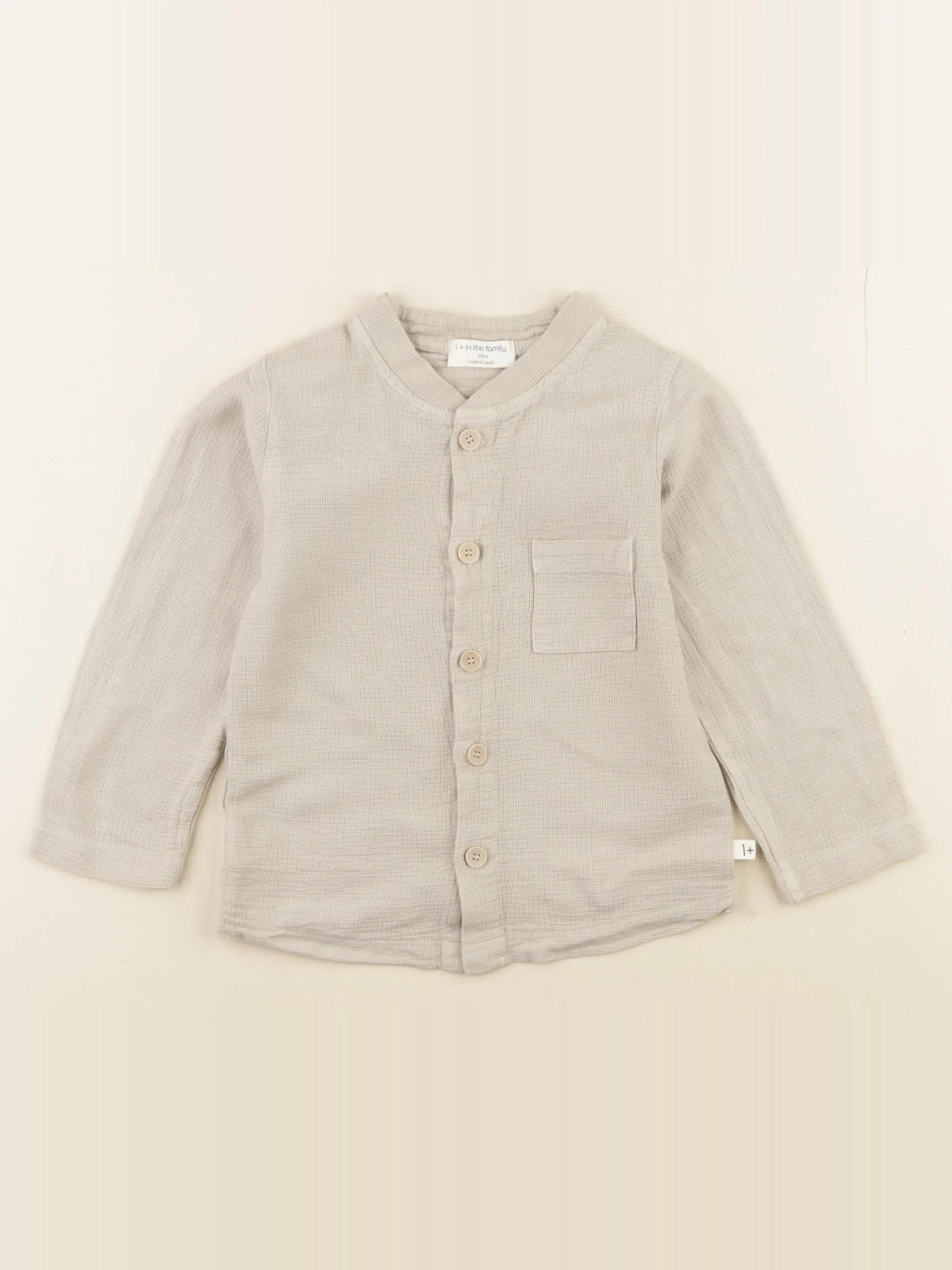 1+ In the family - chemise beige - 24 mois
