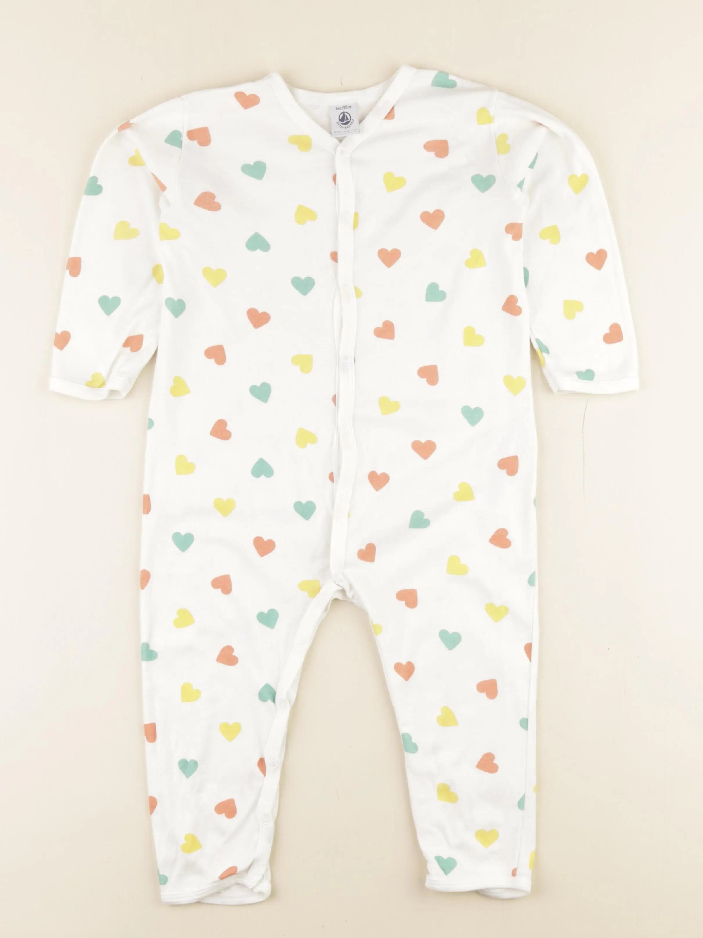 Petit Bateau - pyjama coton blanc, multicolore - 36 mois