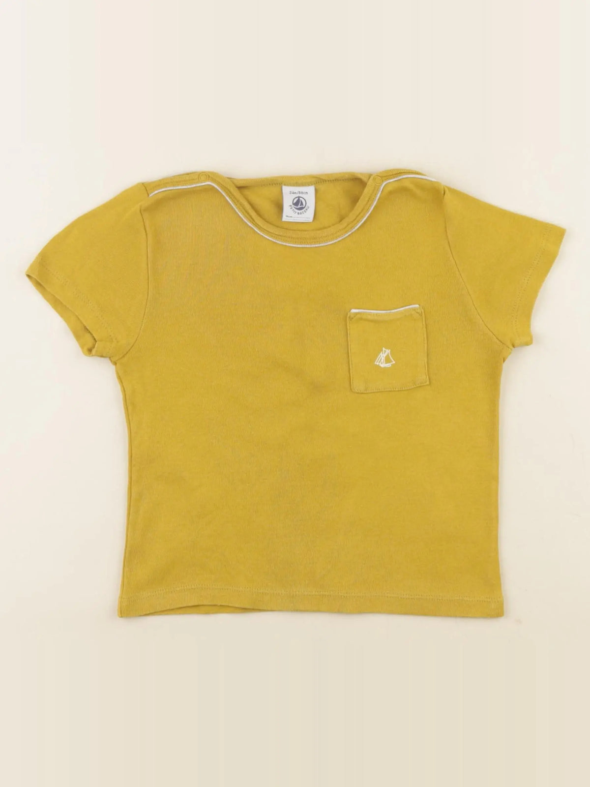 Petit Bateau - tee-shirt jaune - 24 mois