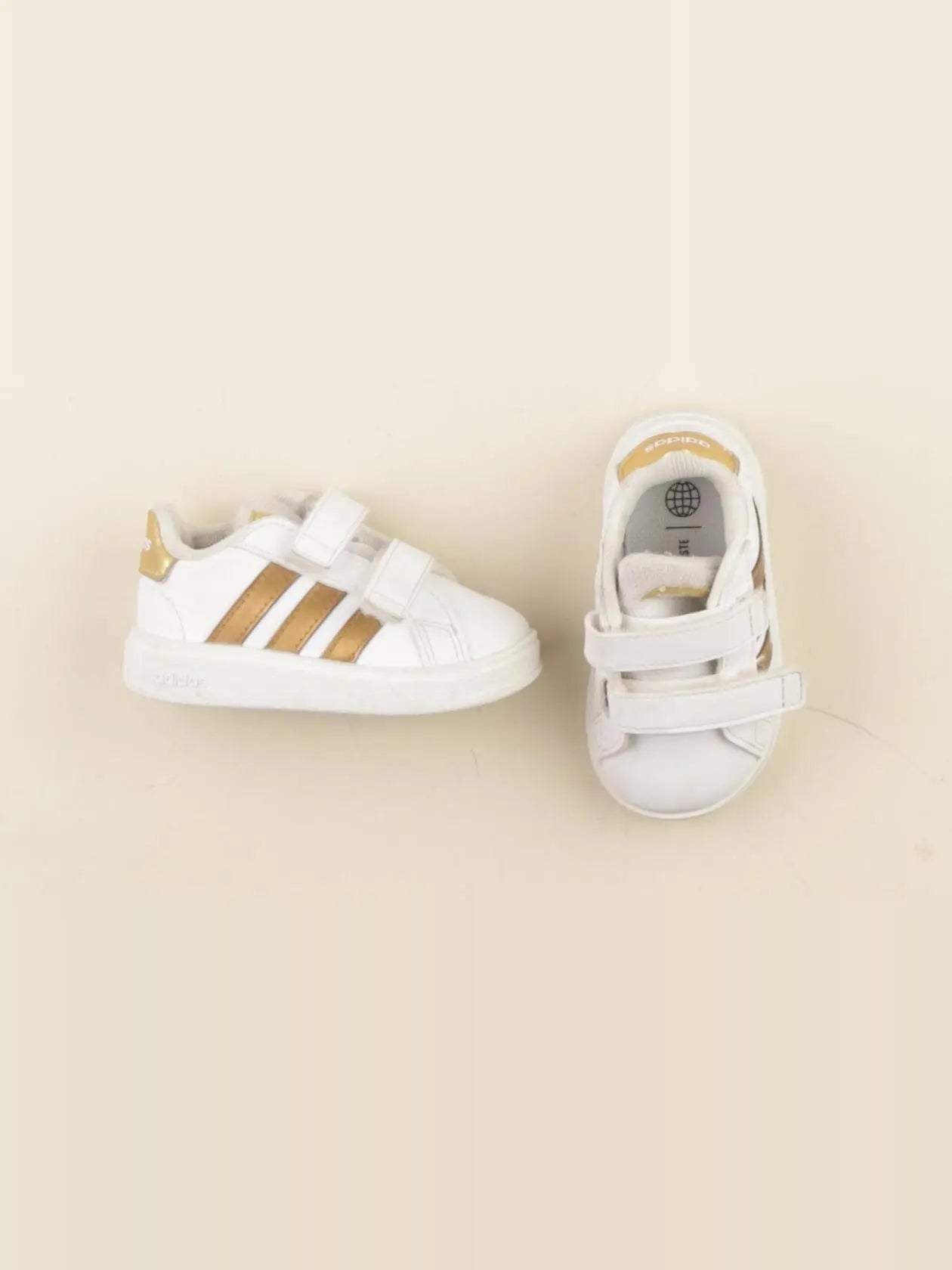 Adidas - baskets blanc, bronze - pointure 19