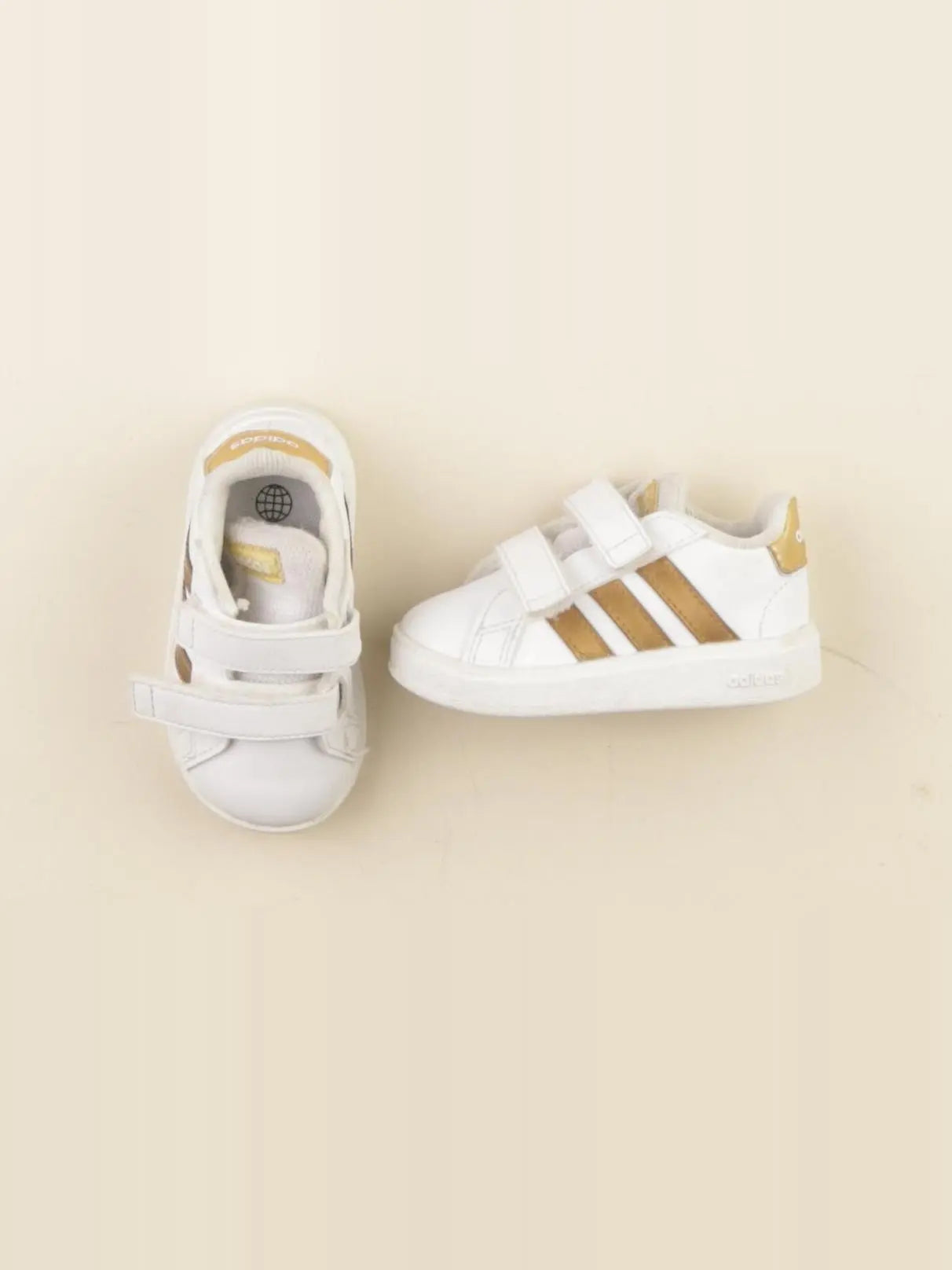 Adidas - baskets blanc, bronze - pointure 19