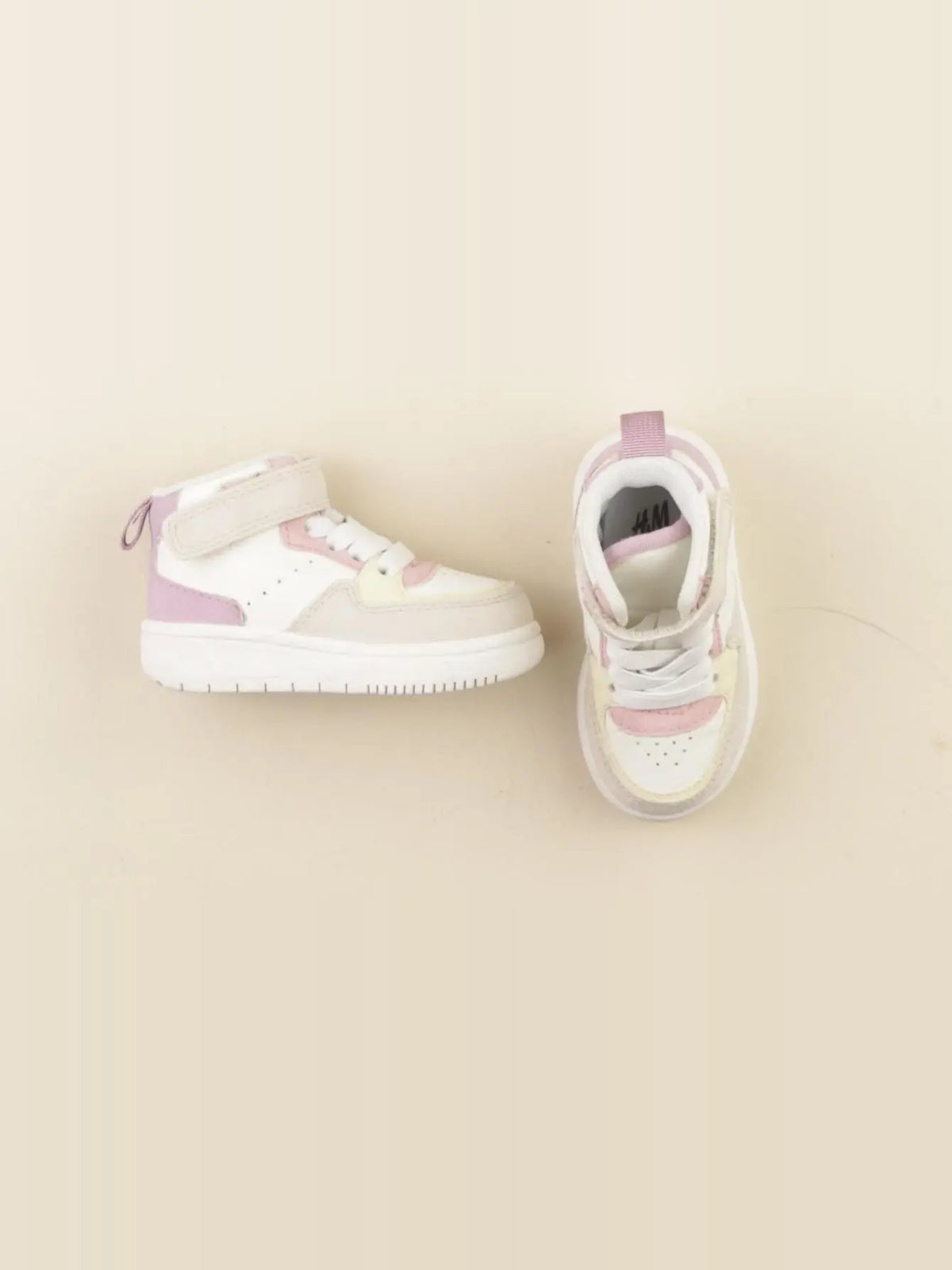 H&M - baskets blanc, rose - pointure 18/19