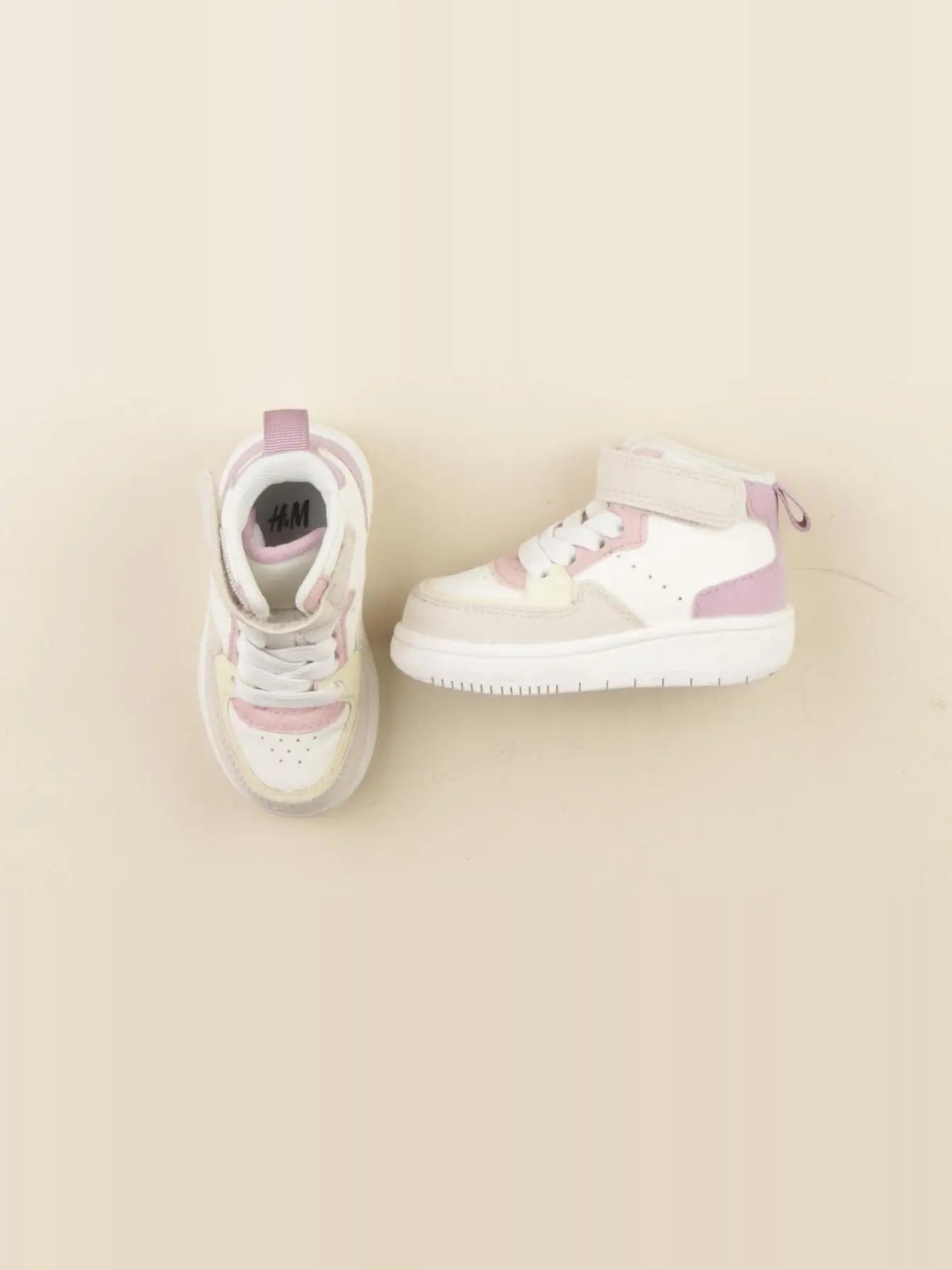 H&M - baskets blanc, rose - pointure 18/19
