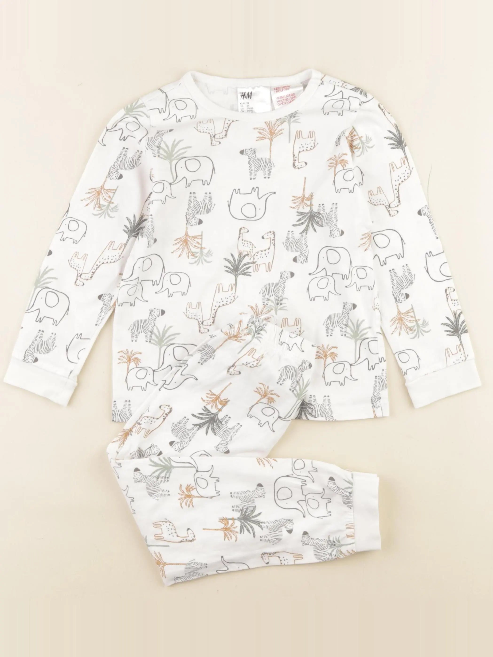 H&M - pyjama coton blanc - 18/24 mois