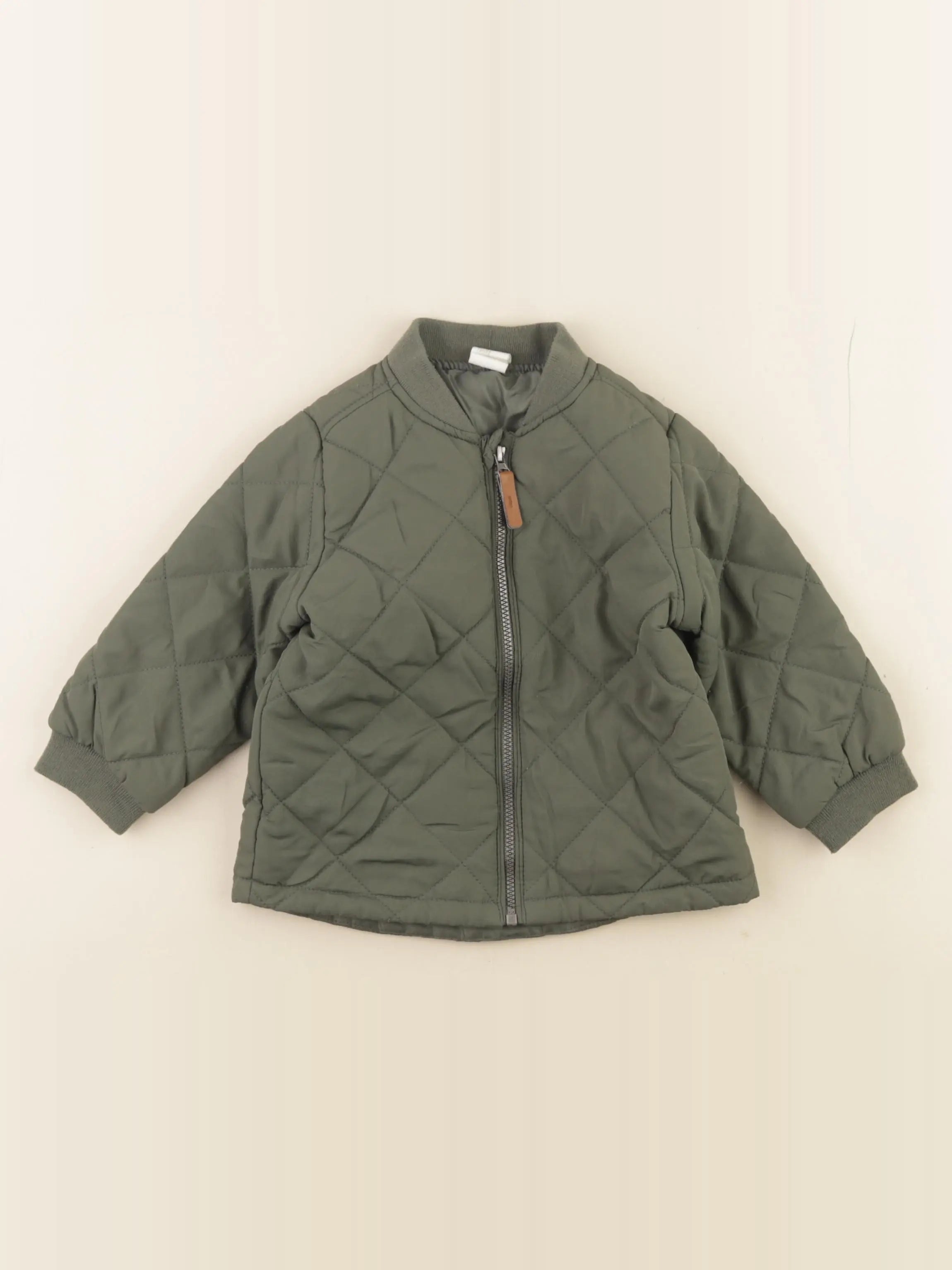 H&M - veste doublé vert - 9/12 mois