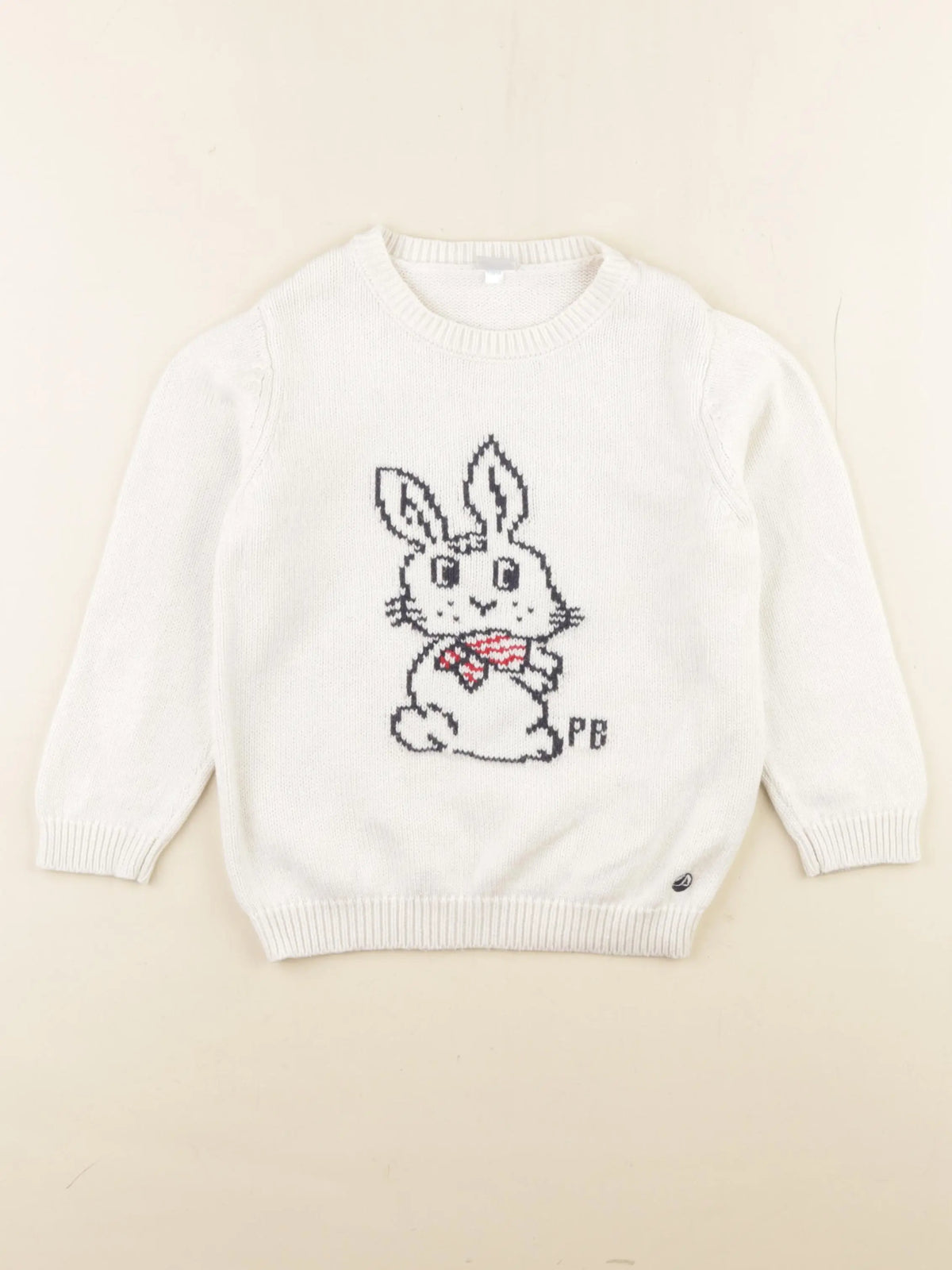 Petit Bateau - pull blanc - 5 ans