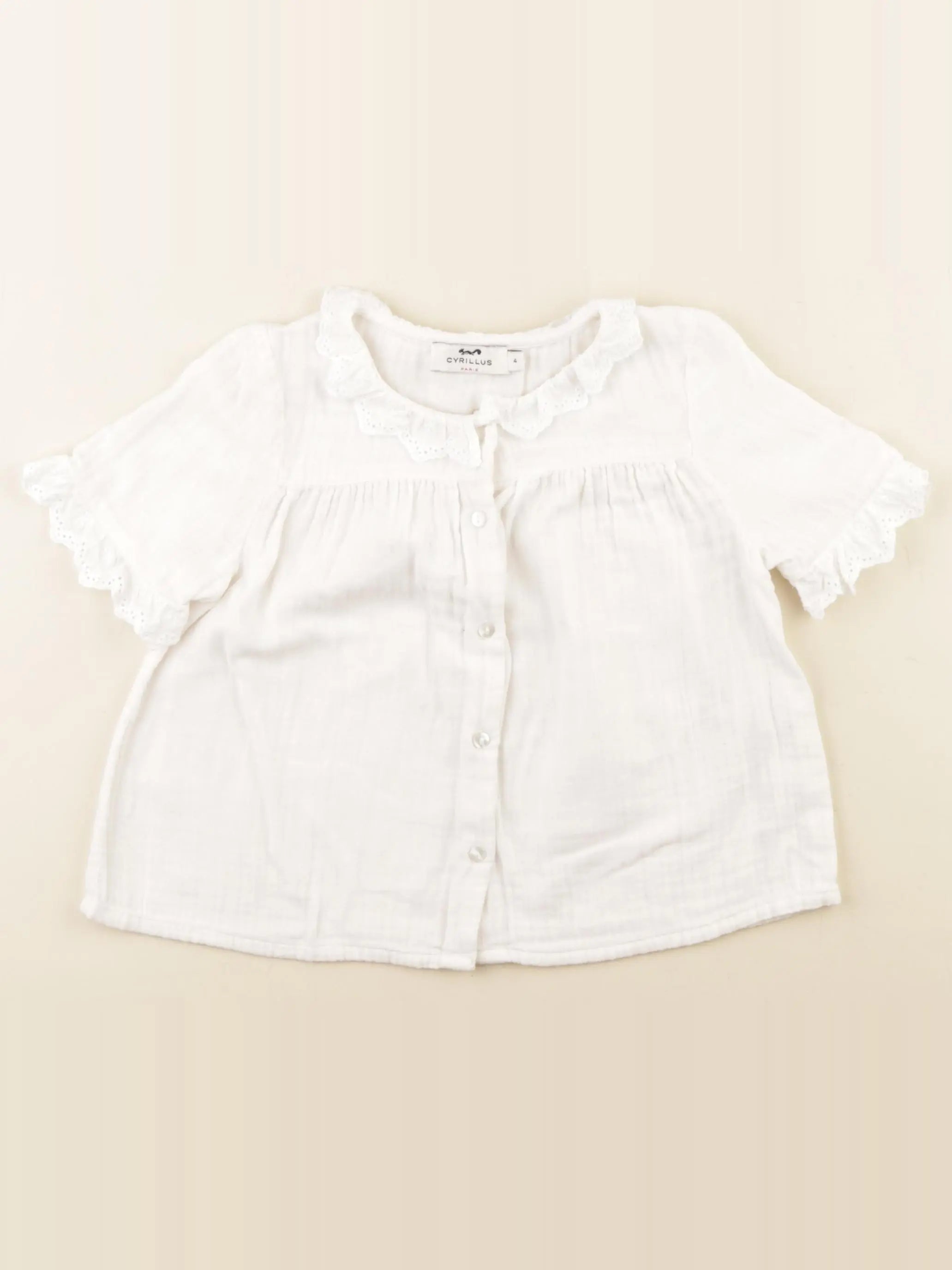 Cyrillus - blouse blanc - 4 ans