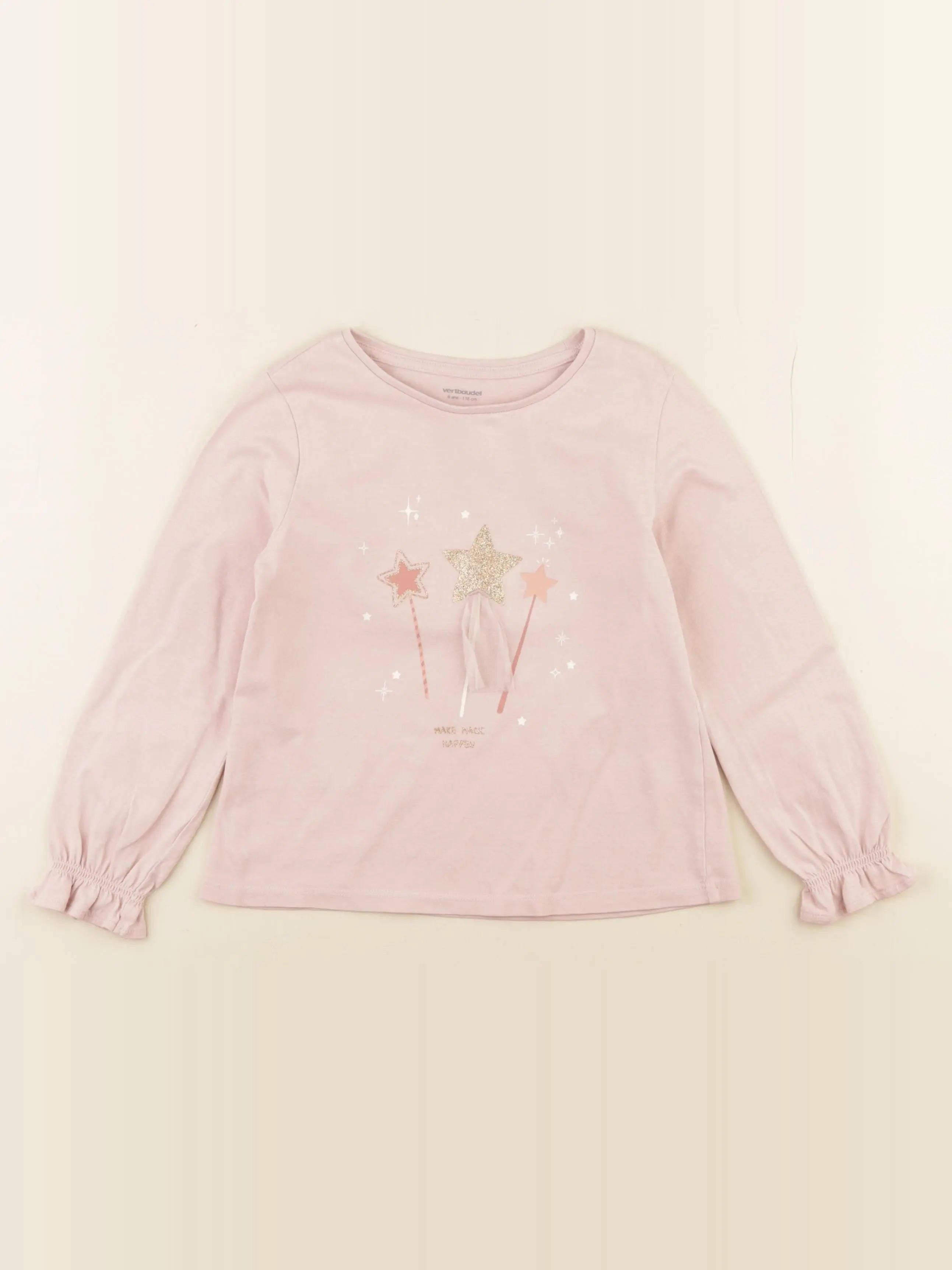 Vertbaudet - tee-shirt rose - 6 ans
