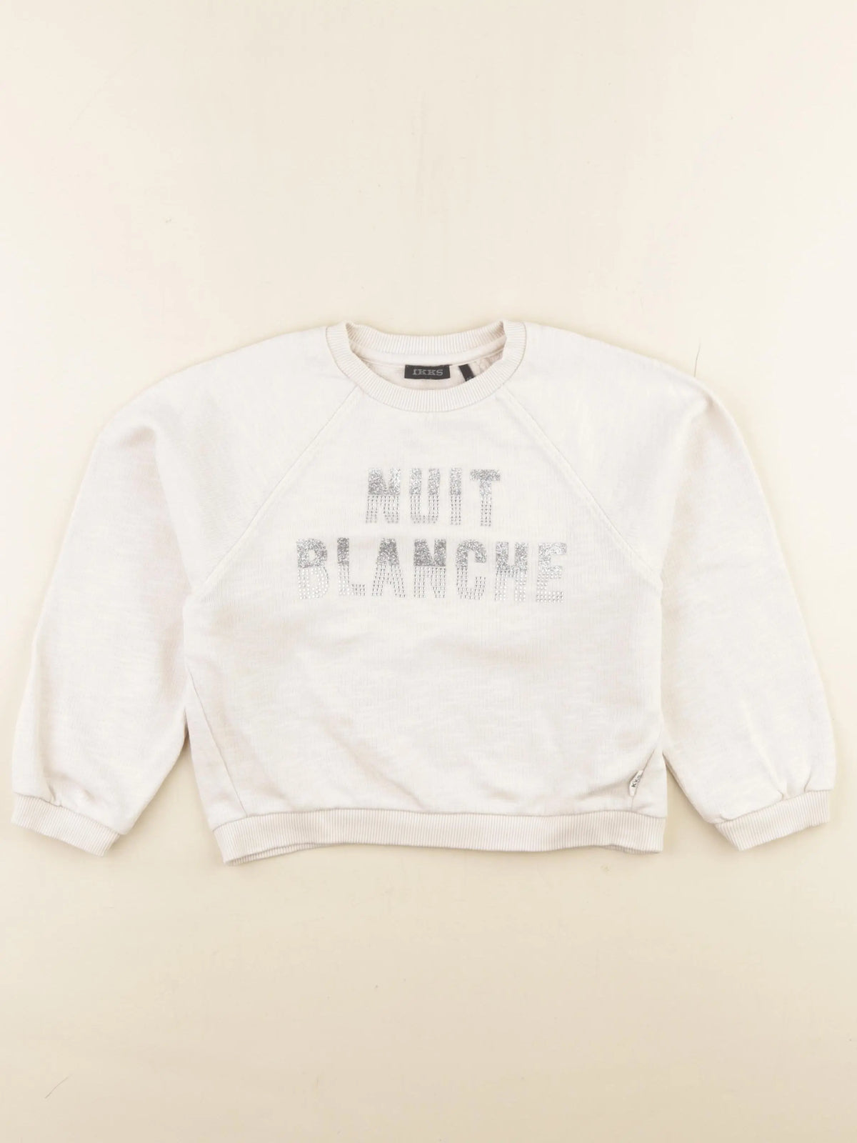 IKKS - sweat beige, argent - 4 ans