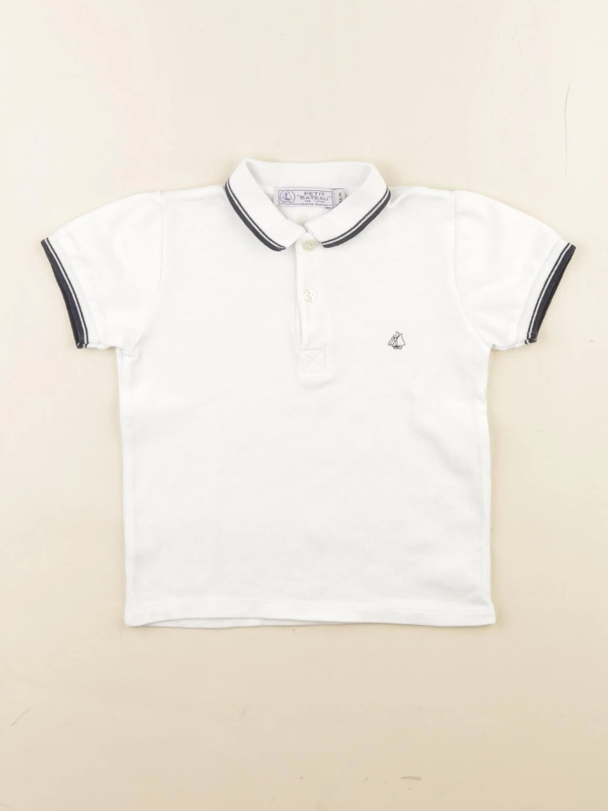 Petit Bateau - polo blanc - 36 mois