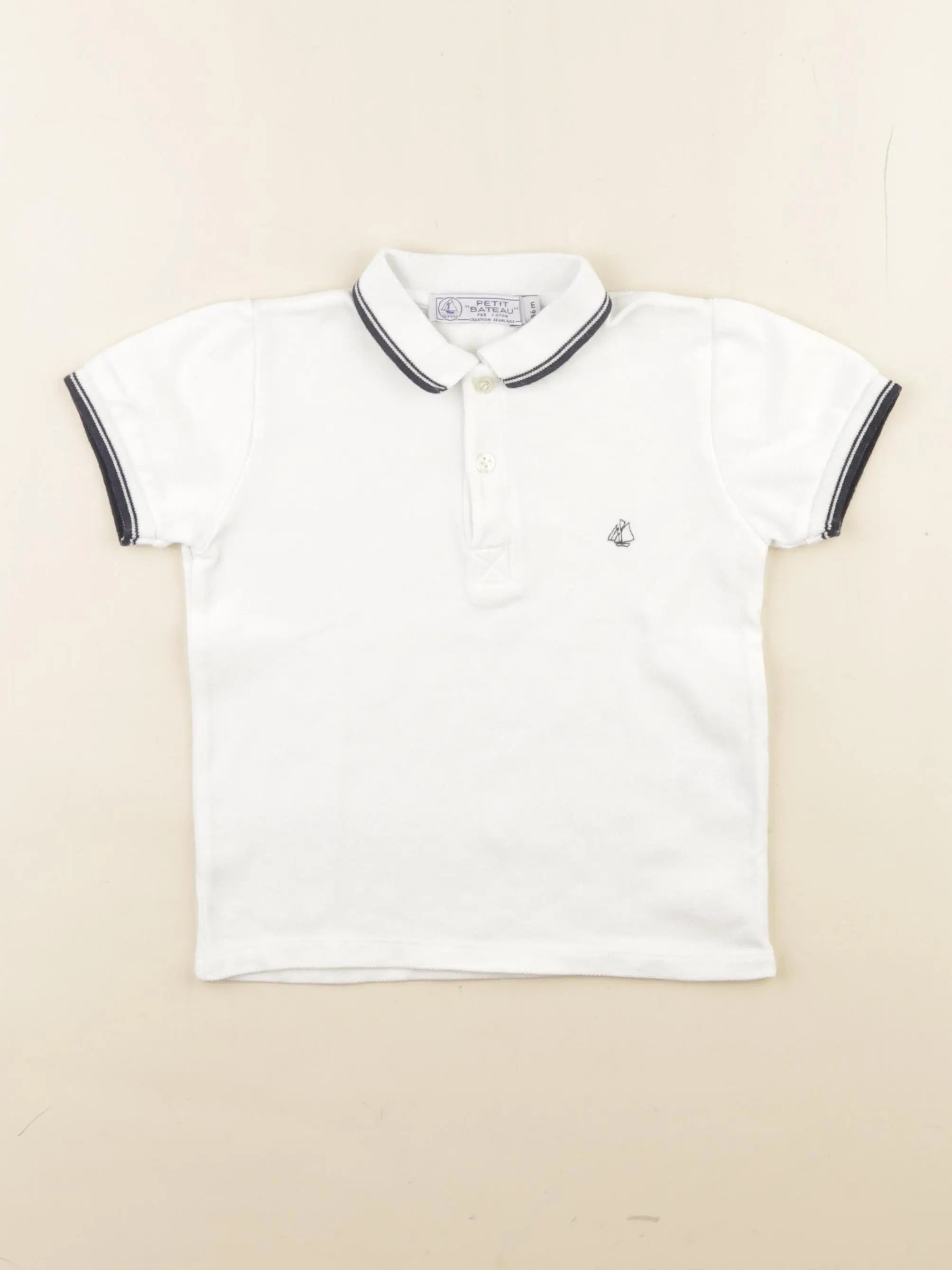 Petit Bateau - polo blanc - 36 mois
